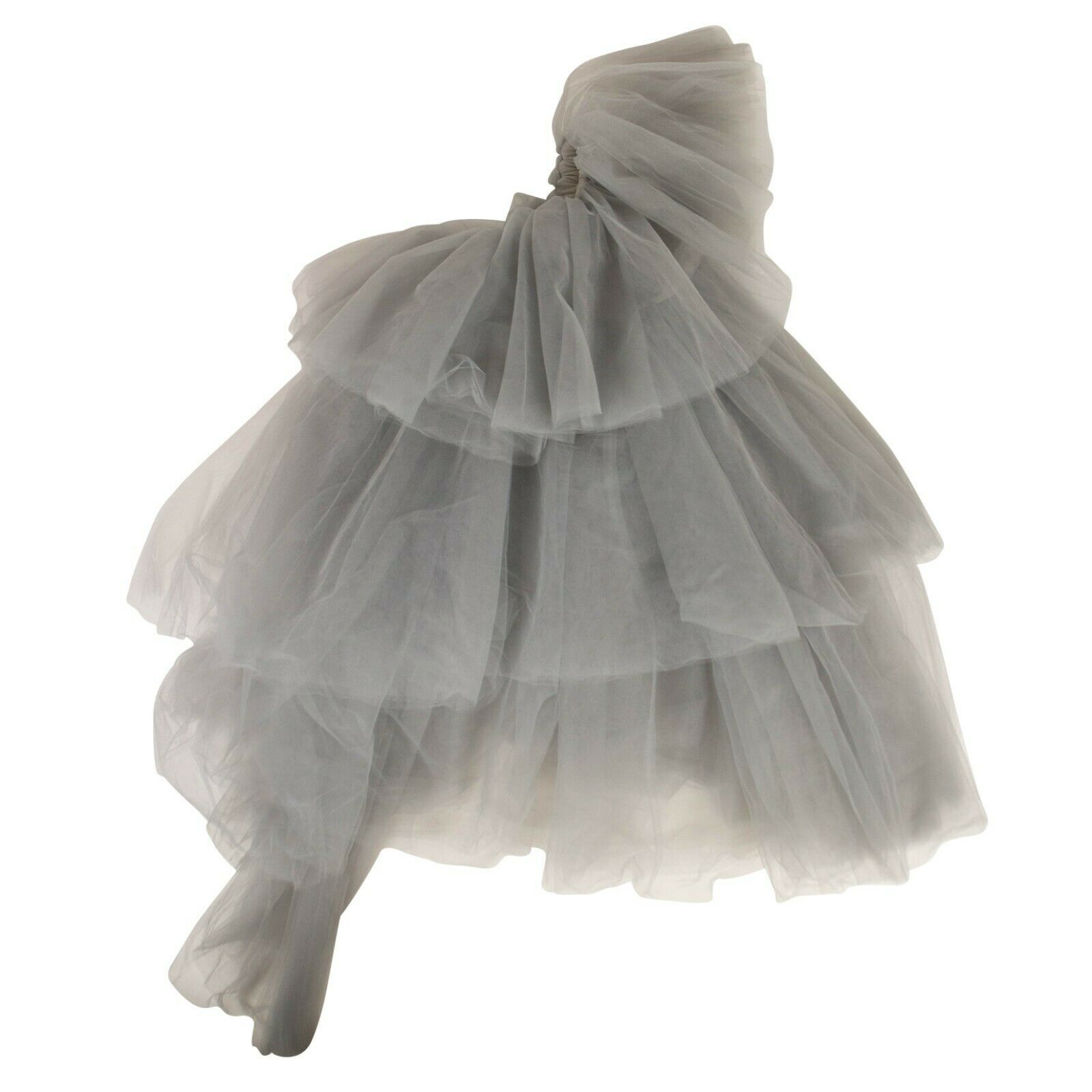 NWT OFF WHITE c/o VIRGIL ABLOH Gray Tulle Raptor Long Dress Size 2/38 $12920