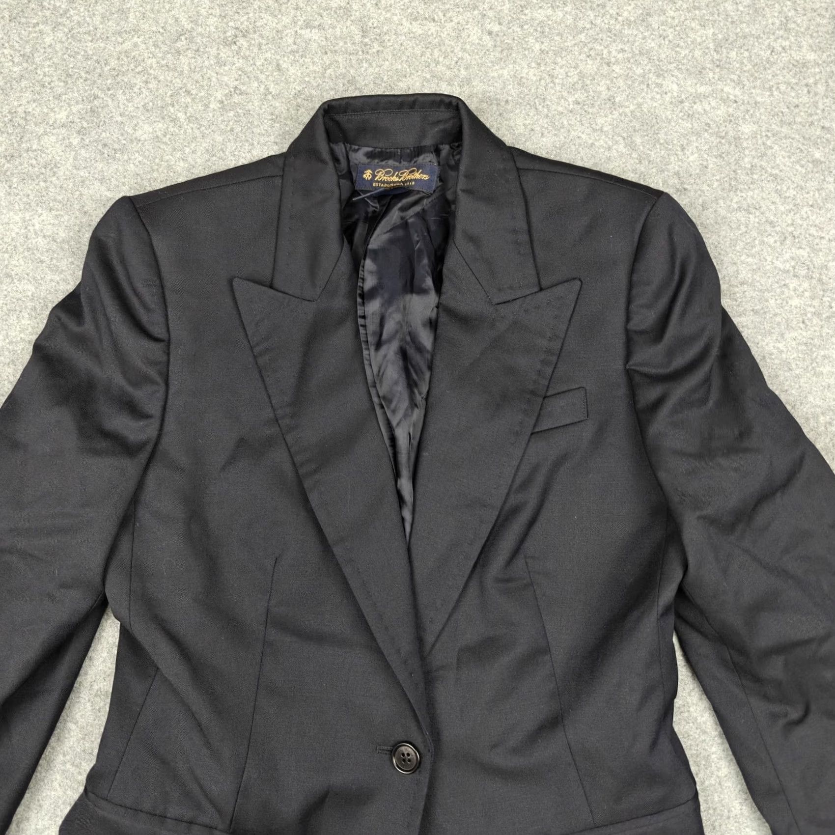 Brooks Brothers Brooks Brothers Blazer Womens 4 Black Wool One Button Lined Suit Jacket Workwear Size S / US 4 / IT 40 - 2 Thumbnail