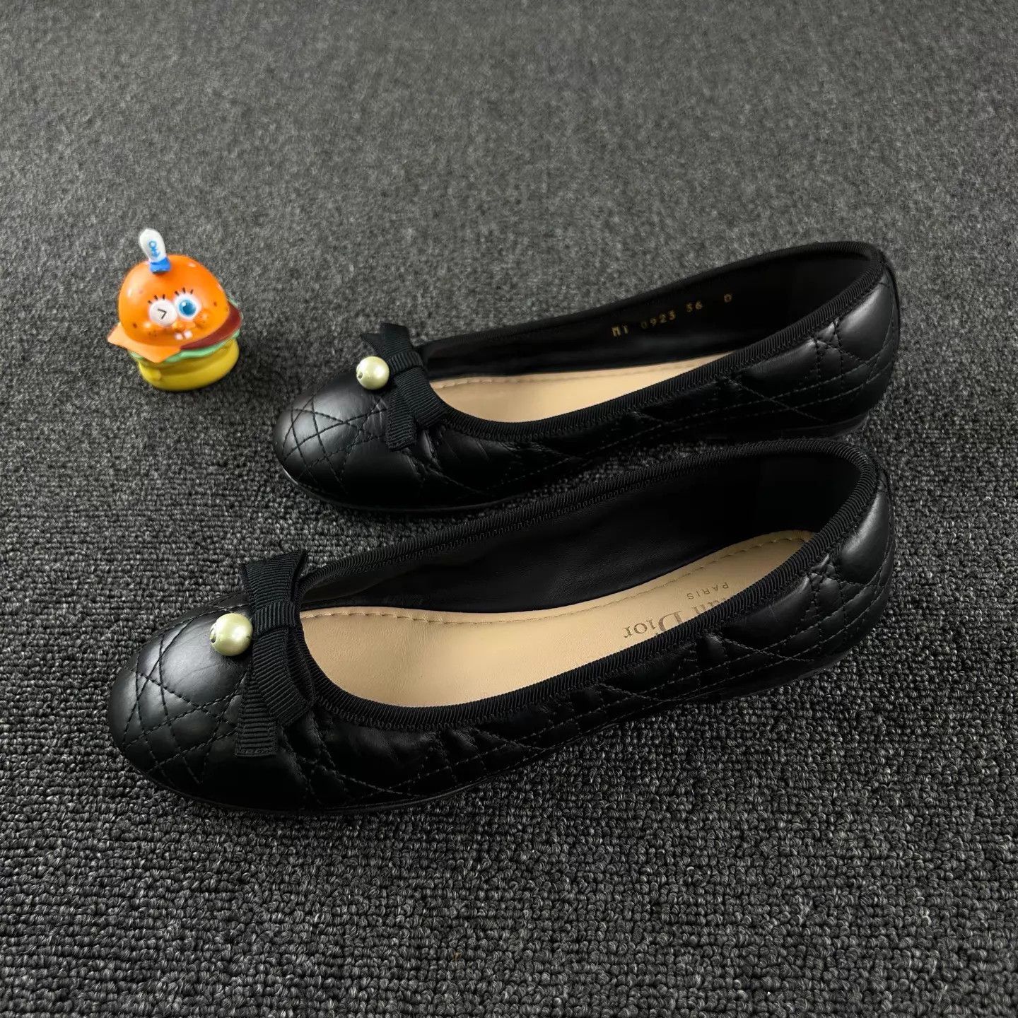 Dior Dior black bow gingham ballet flats Size US 5.5 / IT 35.5 - 1 Thumbnail