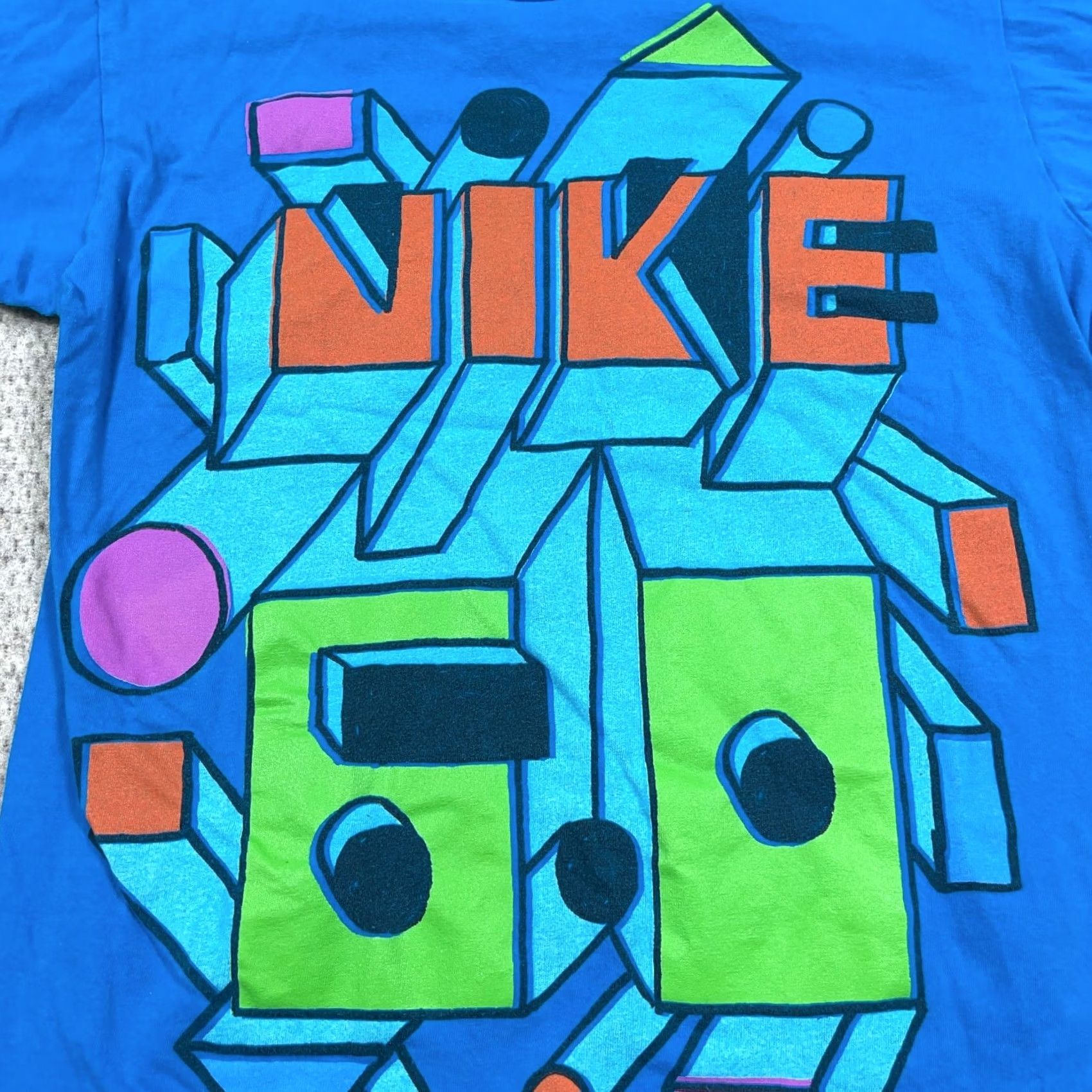Nike VINTAGE Nike Shirt Men M Blue Geometric Graffiti Spellout Skate 6.0 Size US M / EU 48-50 / 2 - 2 Thumbnail