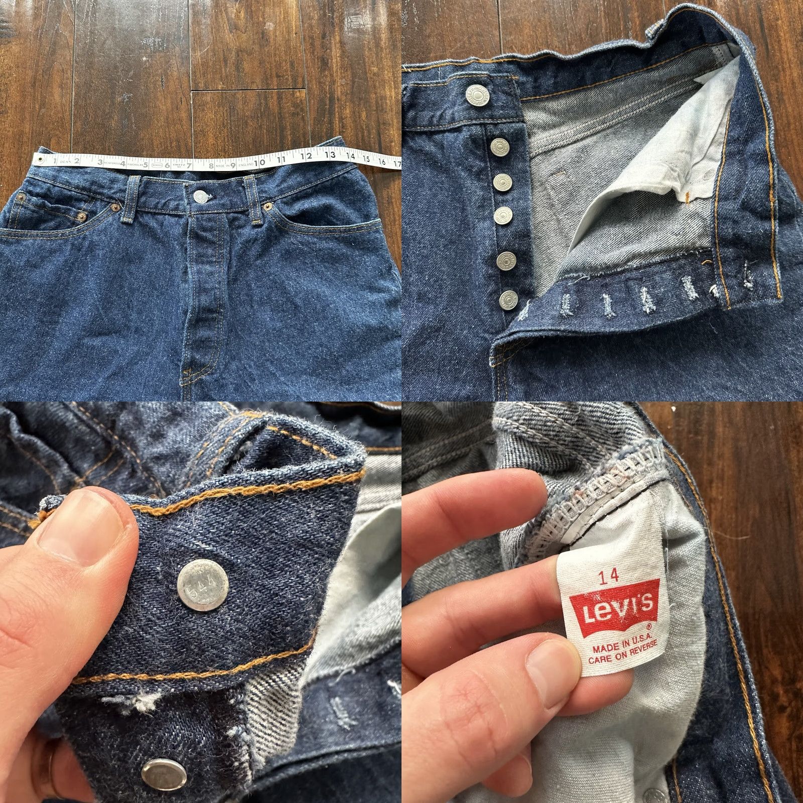 Levi's VINTAGE Levi's 501 High Waist Button Fly Jeans 28x31 Blue Denim 90s Womens Size 28" / US 6 / IT 42 - 8 Thumbnail