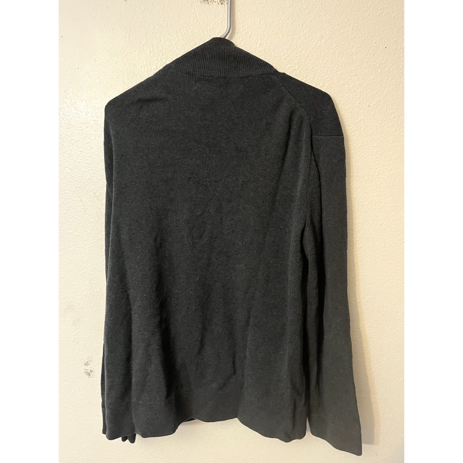 Express Express Full Zip Mock Sweater Black 100% Cotton L Mens Regular Solid Knit High Neck Long Sleeve Vintage Y2K Size US L / EU 52-54 / 3 - 2 Thumbnail