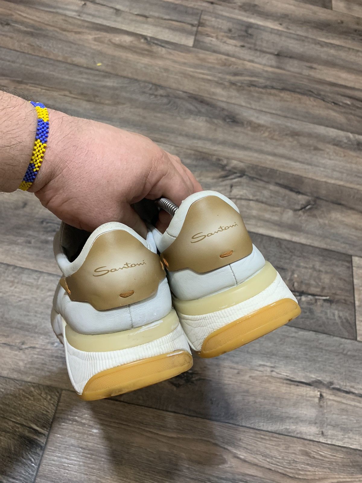 Santoni Santoni White Leather Sneakers Made in Italy US10 Size US 10 / EU 43 - 6 Thumbnail