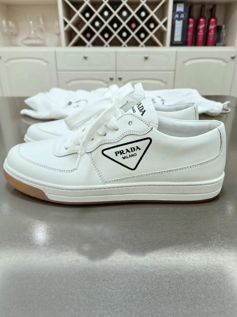 Prada PRADA White Leather Casual Sneakers Size 7-2506 Size US 7 / EU 40 - 3 Thumbnail