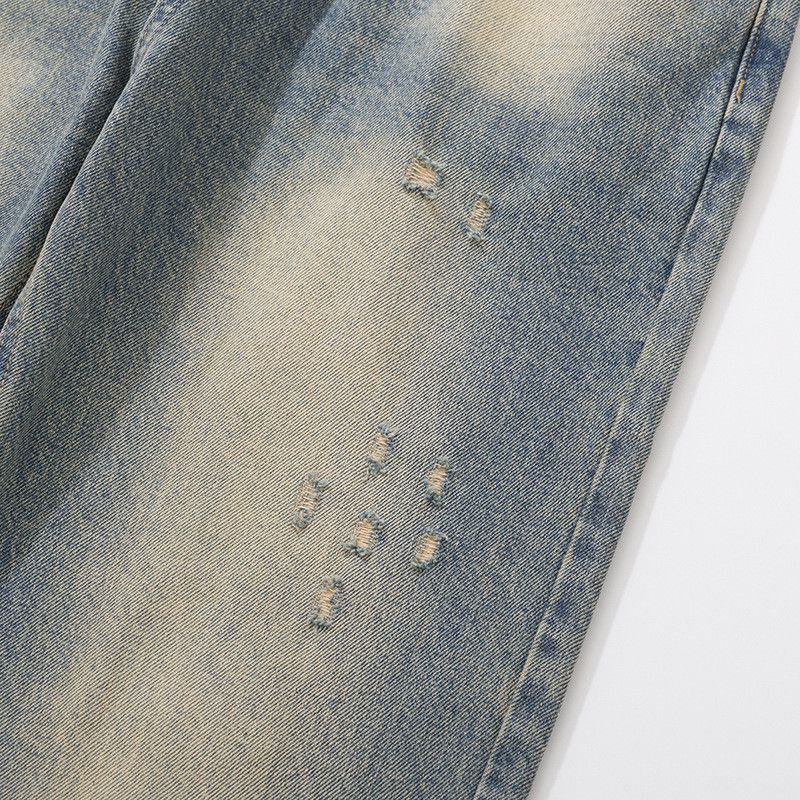 Vintage Retro American distressed ripped men's straight leg jeans Size US 32 / EU 48 - 4 Thumbnail
