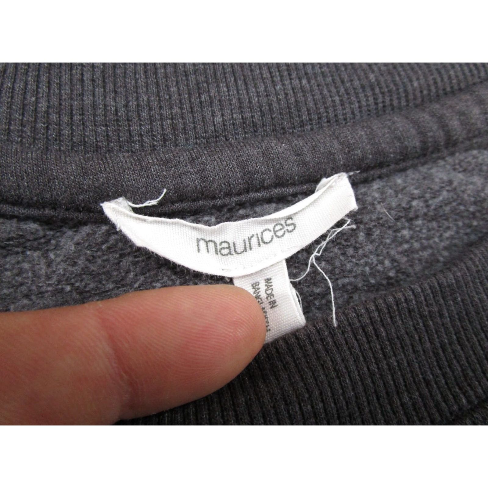 Vintage Maurices Sweatshirt Shirt Women's L Gray Punk Rock & Roll Free Spirit Graphic Pullover Crew Neck Raglan Sleeve Winter Spring Fall 〈 Size L / US 10 / IT 46 - 3 Thumbnail