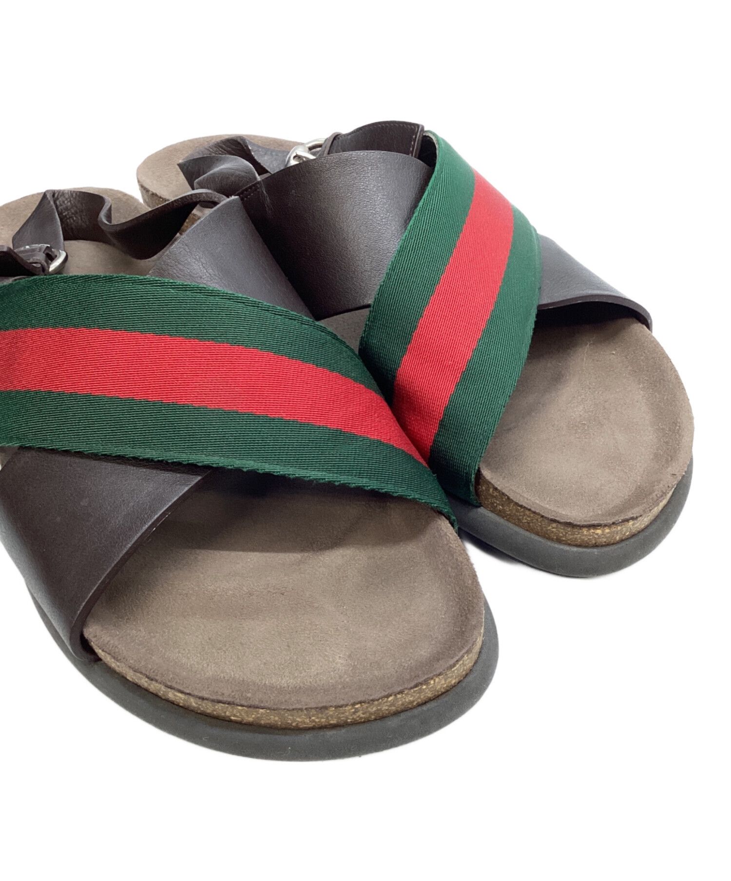 Gucci GUCCI Cross-Strap Sherry Line Sandals Brown 8 Size US 8 / EU 41 - 9 Thumbnail