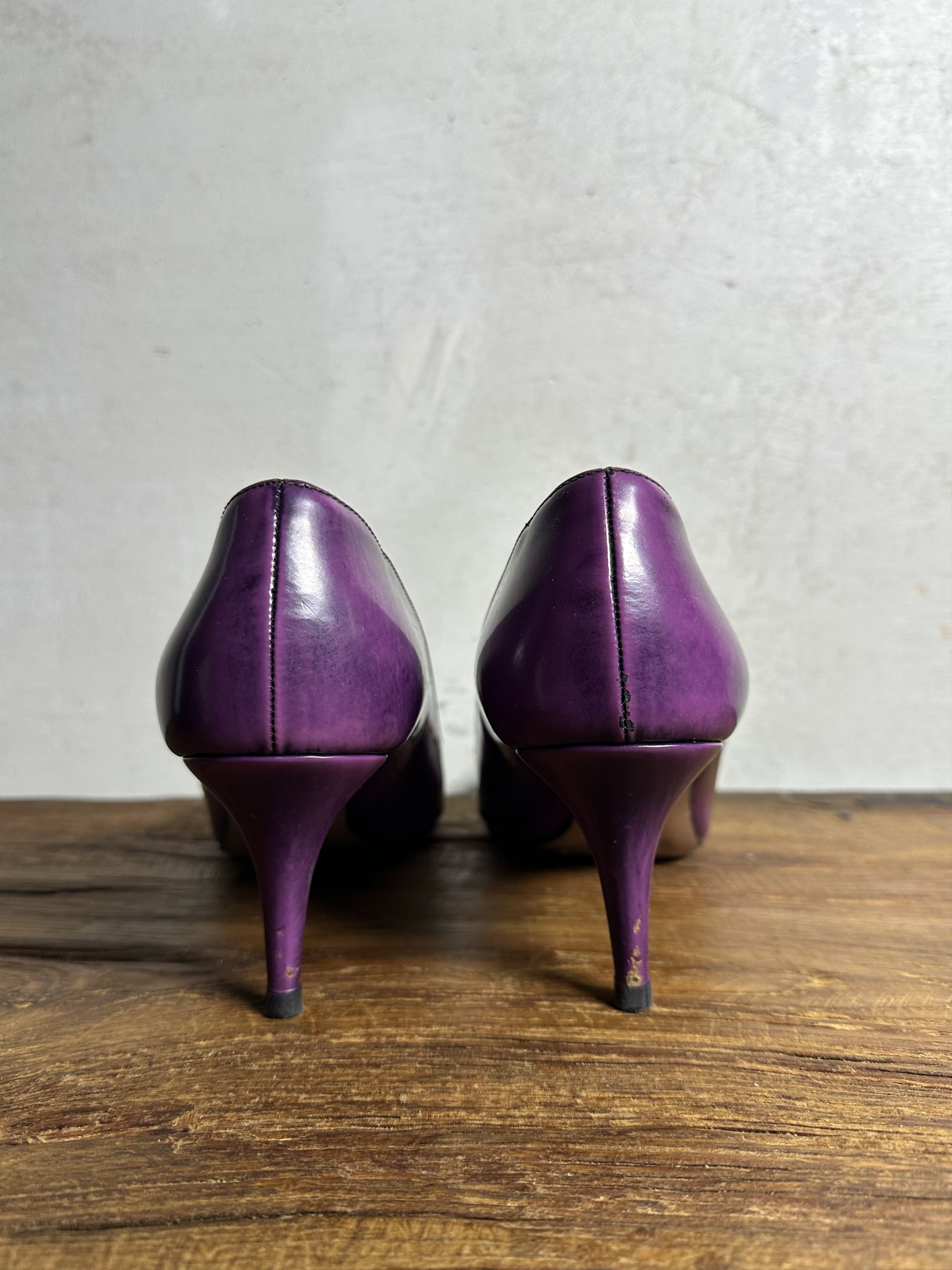 Prada Prada Kitten Heel Eggplant Patent Leather Shoes Size US 9 / IT 39 - 7 Thumbnail