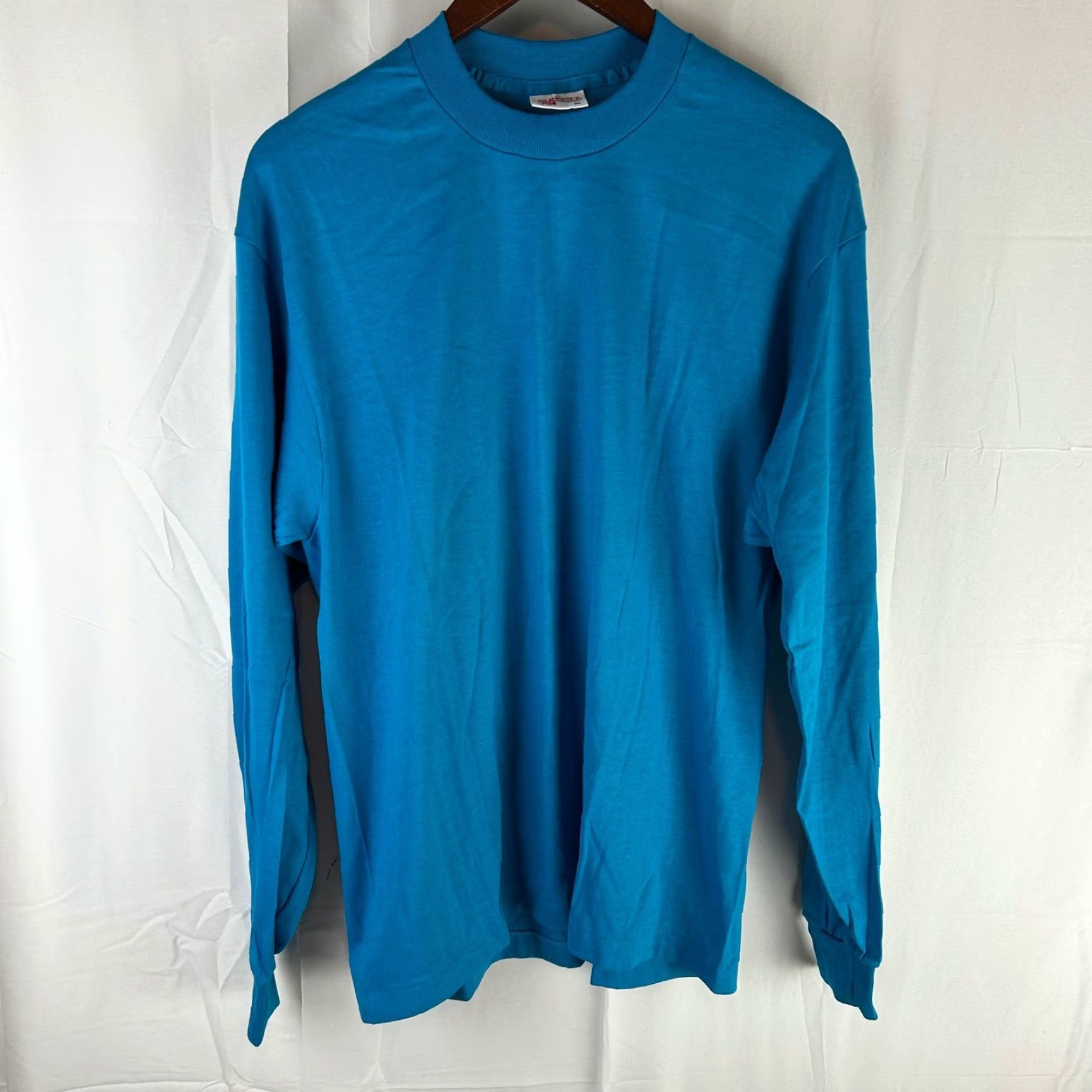 Vintage SUNBELT Sportswear Long Sleeve T-Shirt XL Unisex Adults Blue Crew Neck Cotton Polyester Made USA Size US XL / EU 56 / 4 - 2 Thumbnail