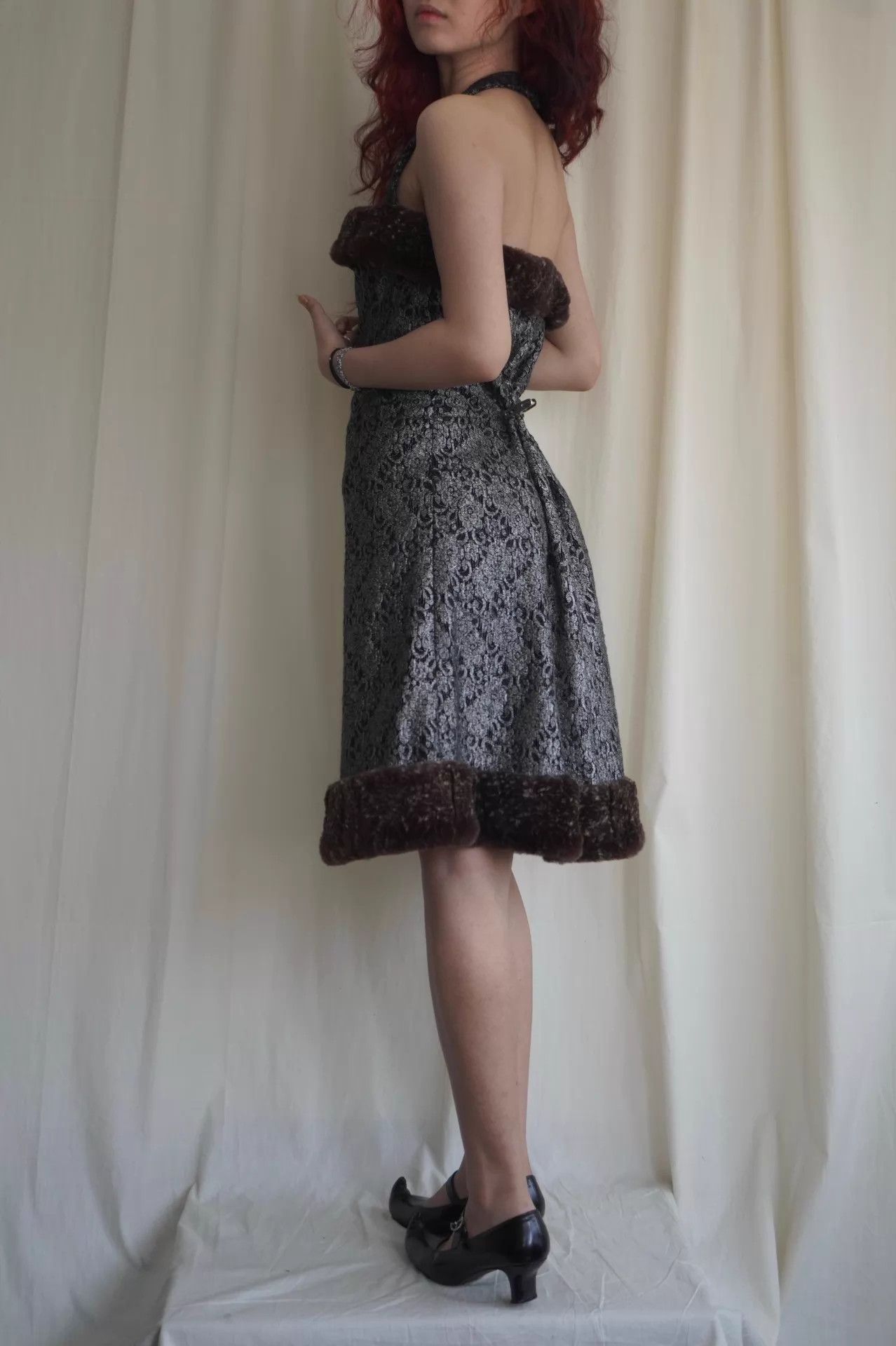 Chanel Chanel 2005 AW Halter Lace Dress Sleeve Set Silver/Suede L Size L / US 10 / IT 46 - 7 Thumbnail