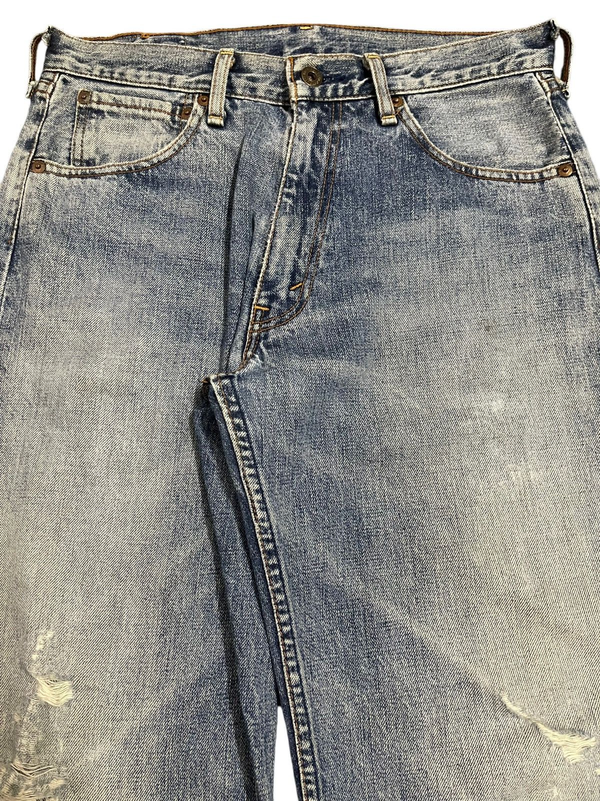 Levi's Vintage 80s Levis 503 Blue Bleached Distressed Baggy Jeans Size US 31 - 4 Thumbnail
