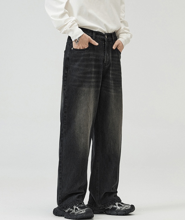 Japanese Brand × Jean Distressed loose wide-leg washed baggy jeans Size US 32 / EU 48 - 3 Thumbnail
