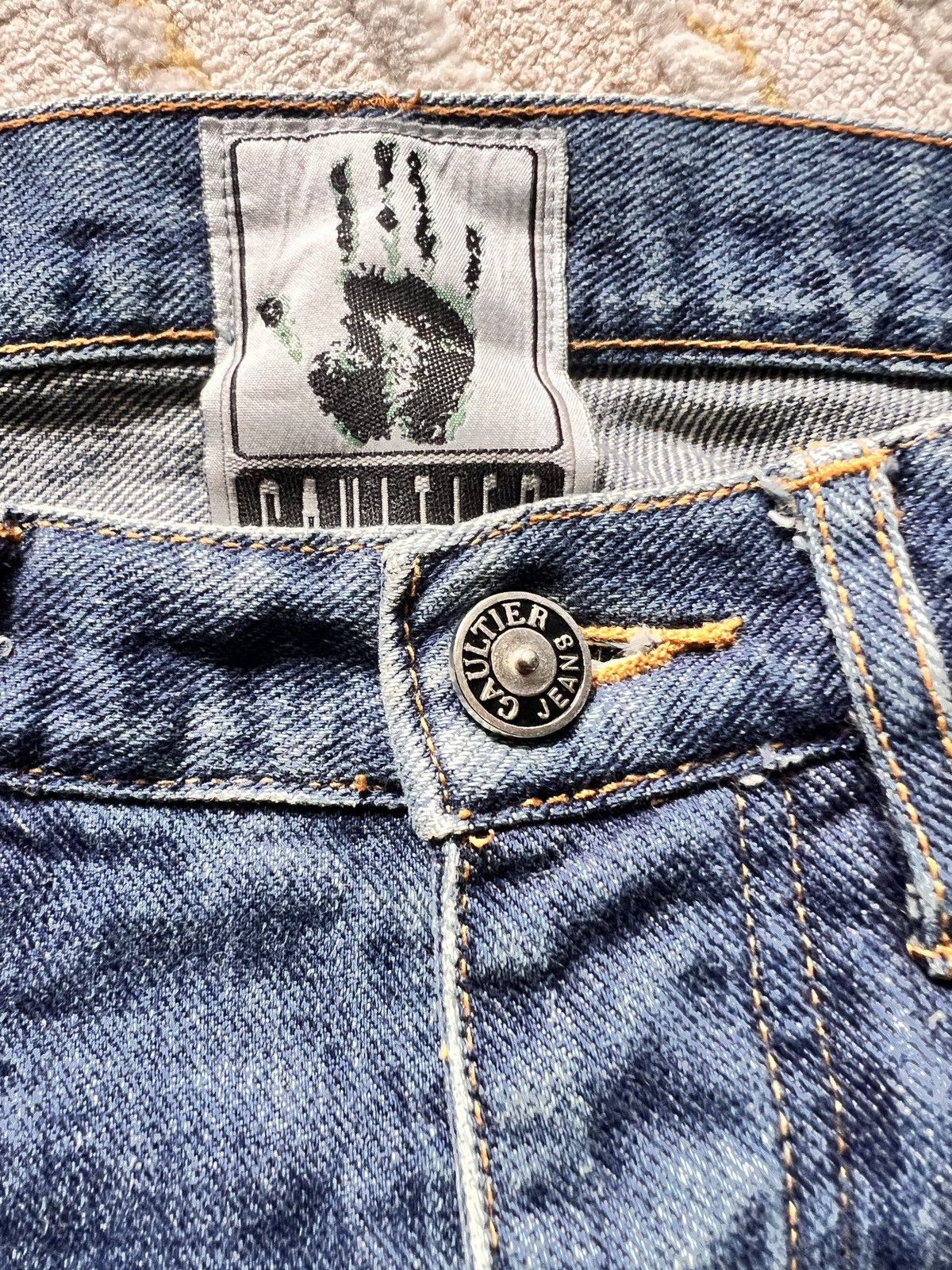 Designer × Jean Paul Gaultier Vintage JPG Gaultier Jeans Straight Wide Denim Jeans Size US 30 / EU 46 - 5 Thumbnail