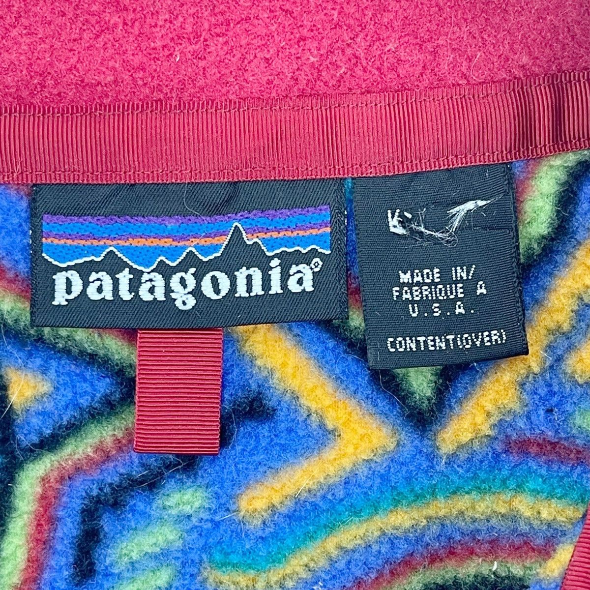 Patagonia × Vintage 90’s Patagonia Art Rainbow Half Button Fleece Size S / US 4 / IT 40 - 8 Thumbnail