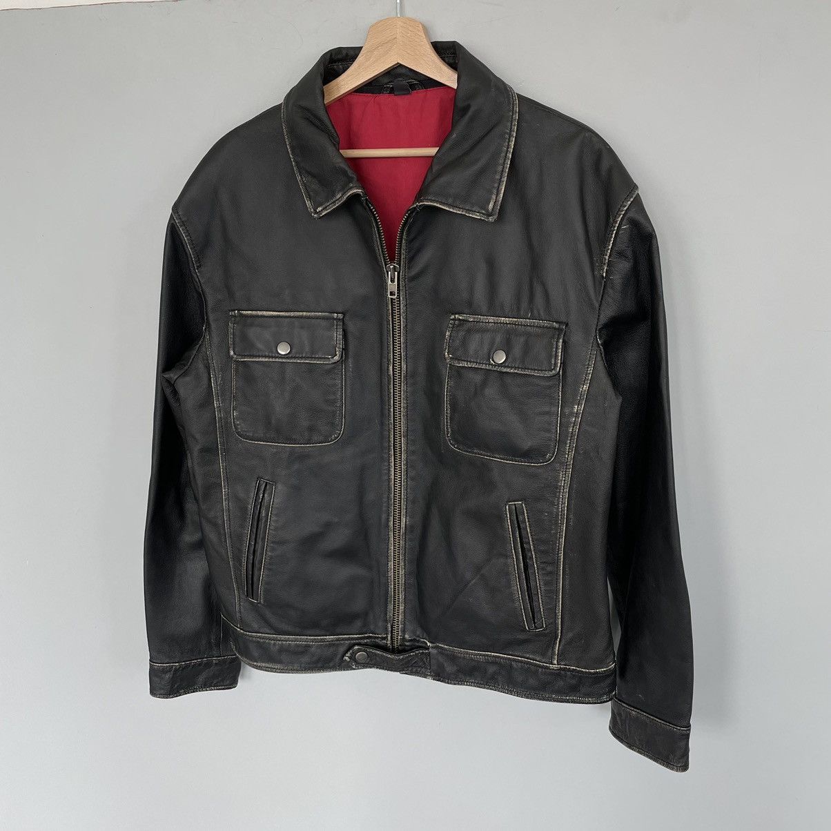 Genuine Leather 🔥RARE🔥Vintage distressed leather jacket y2k Size US M / EU 48-50 / 2 - 2 Thumbnail