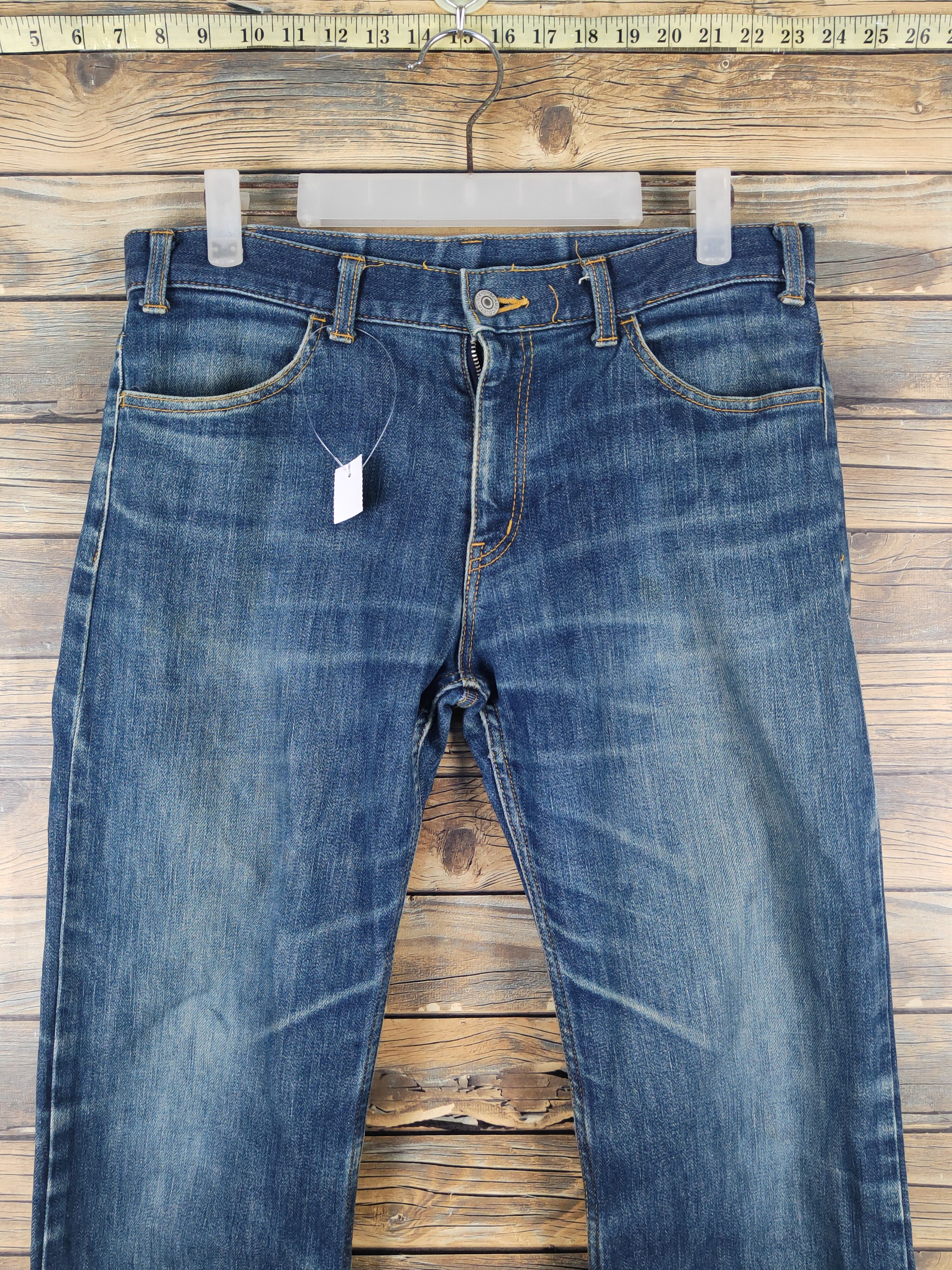 Beams Plus Beams Dark Blue Distressed Ripped denim Jeans #W1985 Size US 32 / EU 48 - 2 Thumbnail