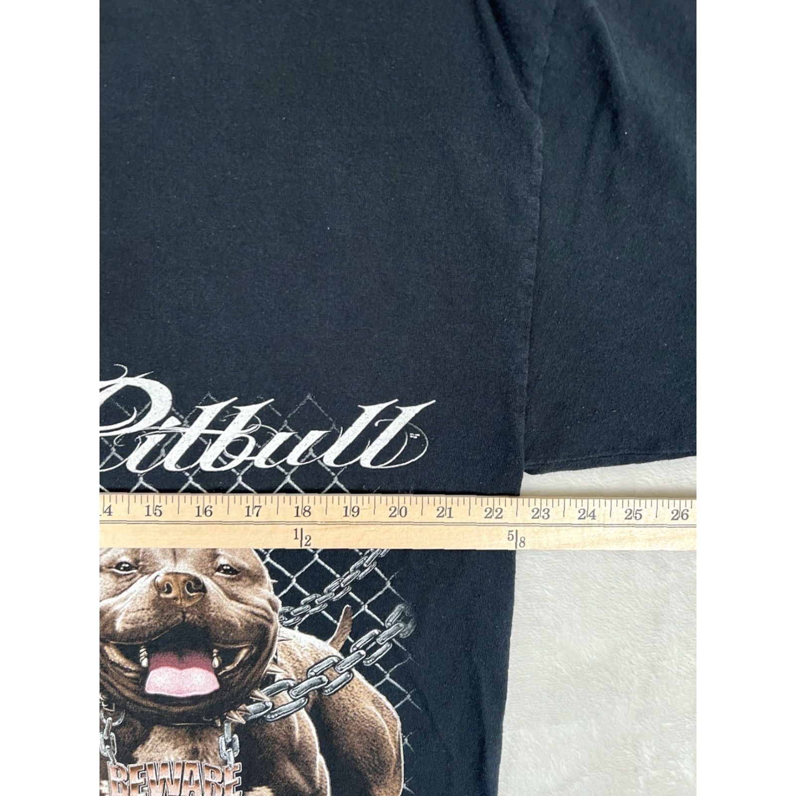 Gildan VINTAGE Pitbull T-Shirt XL Gildan Black Dog 90s Hip Hop Graphic Print Short Sleeve Mens Beware Dangerous Size US XL / EU 56 / 4 - 6 Thumbnail
