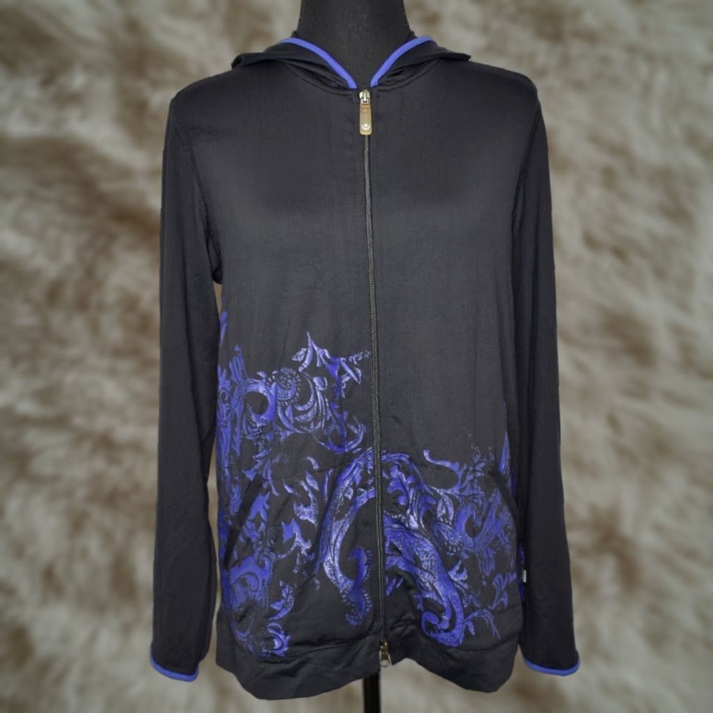 Vintage Zenergy Zenergy Full Zip Hoodie Women Small Black Tribal Activewear Stretch Nylon/Spandex, Zip, Long Sleeve, Regular, Casual, 0 (No UPC) Size S / US 4 / IT 40 - 1 Thumbnail