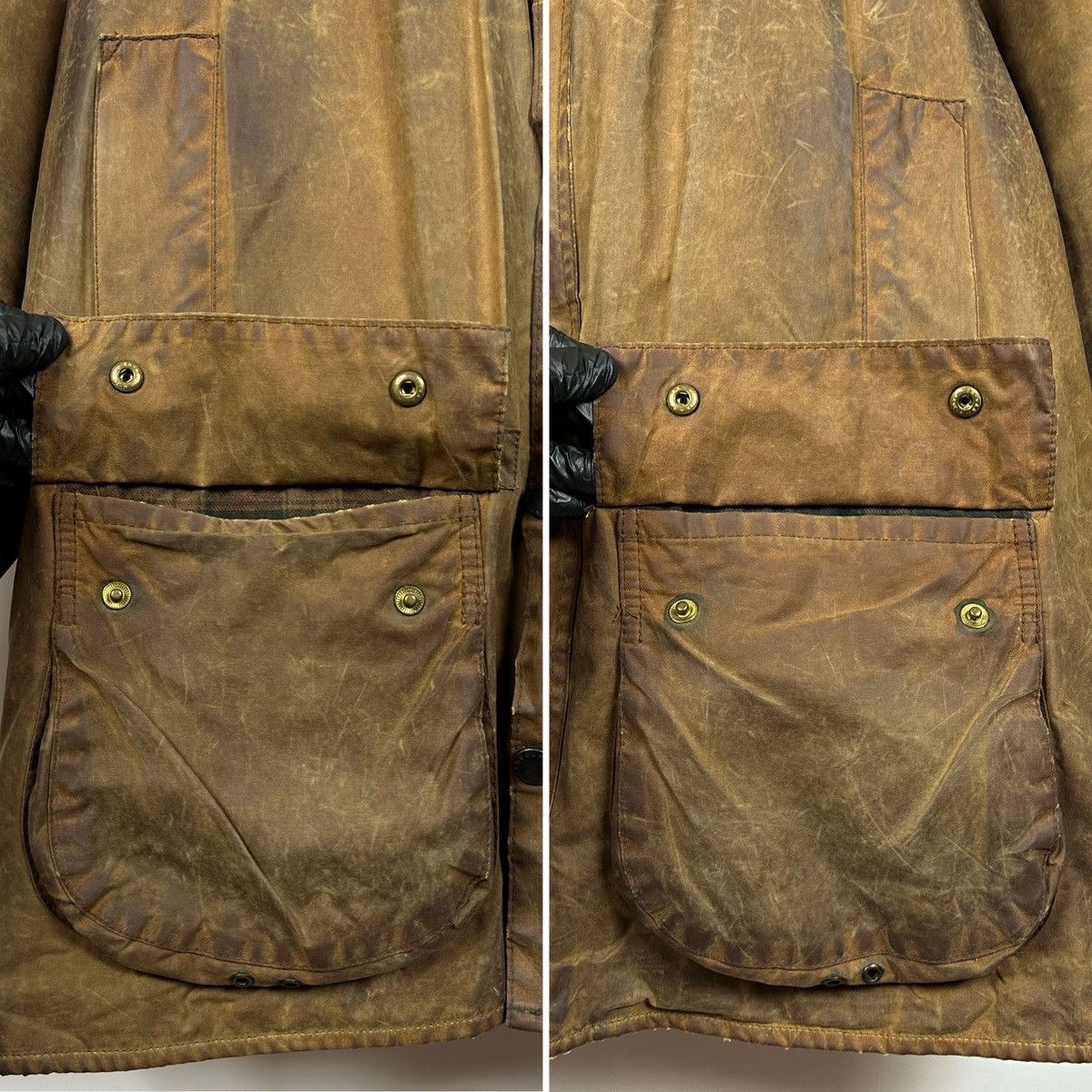 Barbour Vintage Barbour Beaufort Olive Brown Waxed Coat Jacket Size US XXL / EU 58 / 5 - 11 Thumbnail