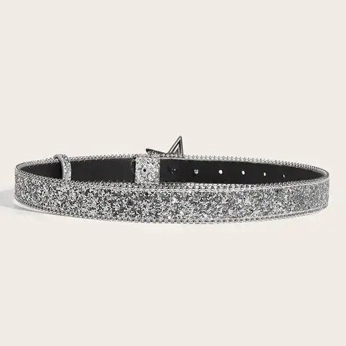 Vintage Y2k Star Buckle silver Belt Size ONE SIZE - 3 Thumbnail