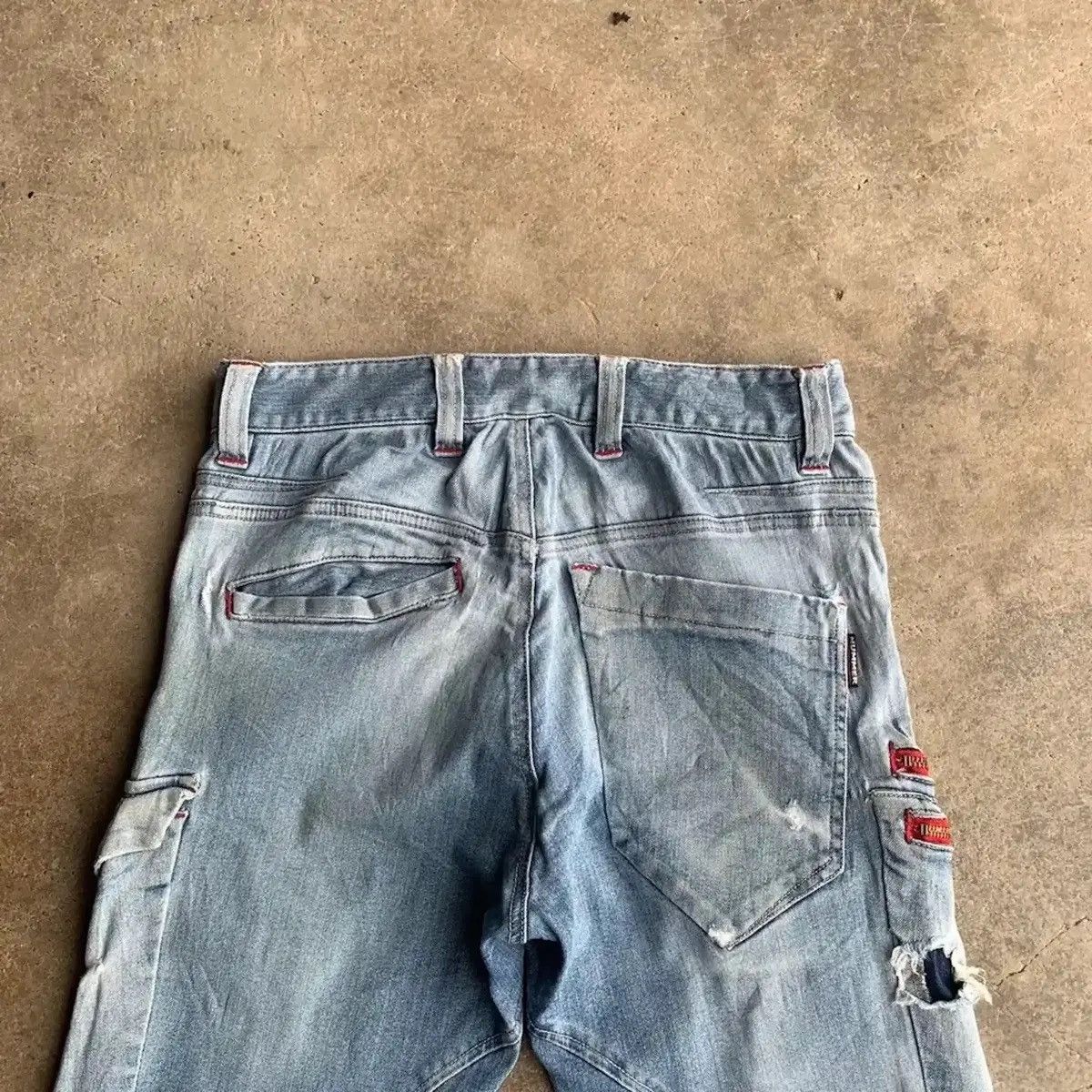 Vintage DISTRESSED DENIM TROUSERS HUMMER CURVE LEGS JEAN FADED PANTS Size US 29 - 15 Thumbnail