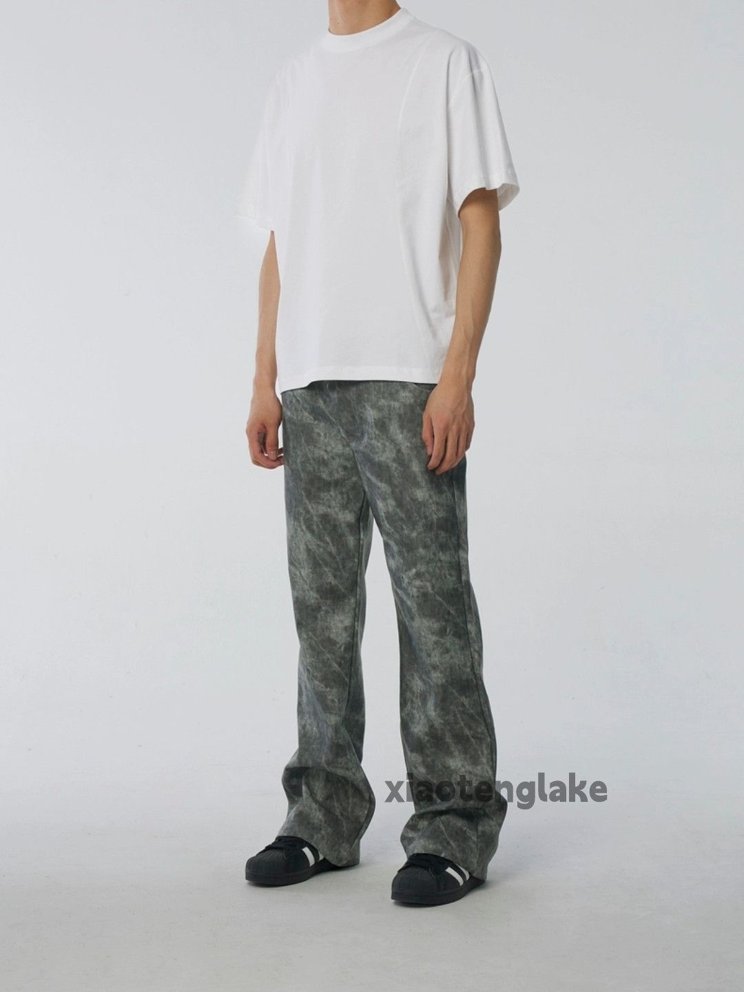 Designer × Japanese Brand × Vintage washed faded skate pattern camo tie dye flared pants Size US 30 / EU 46 - 5 Thumbnail