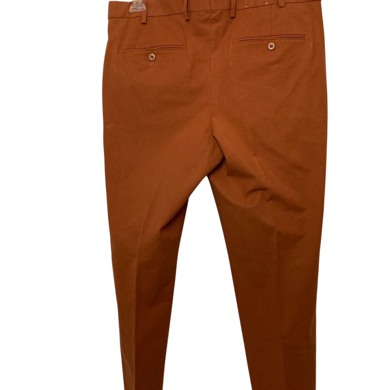 Express Express Extra Slim Rust Red Khaki Straight Leg Chino Pants Size US 34 / EU 50 - 2 Thumbnail