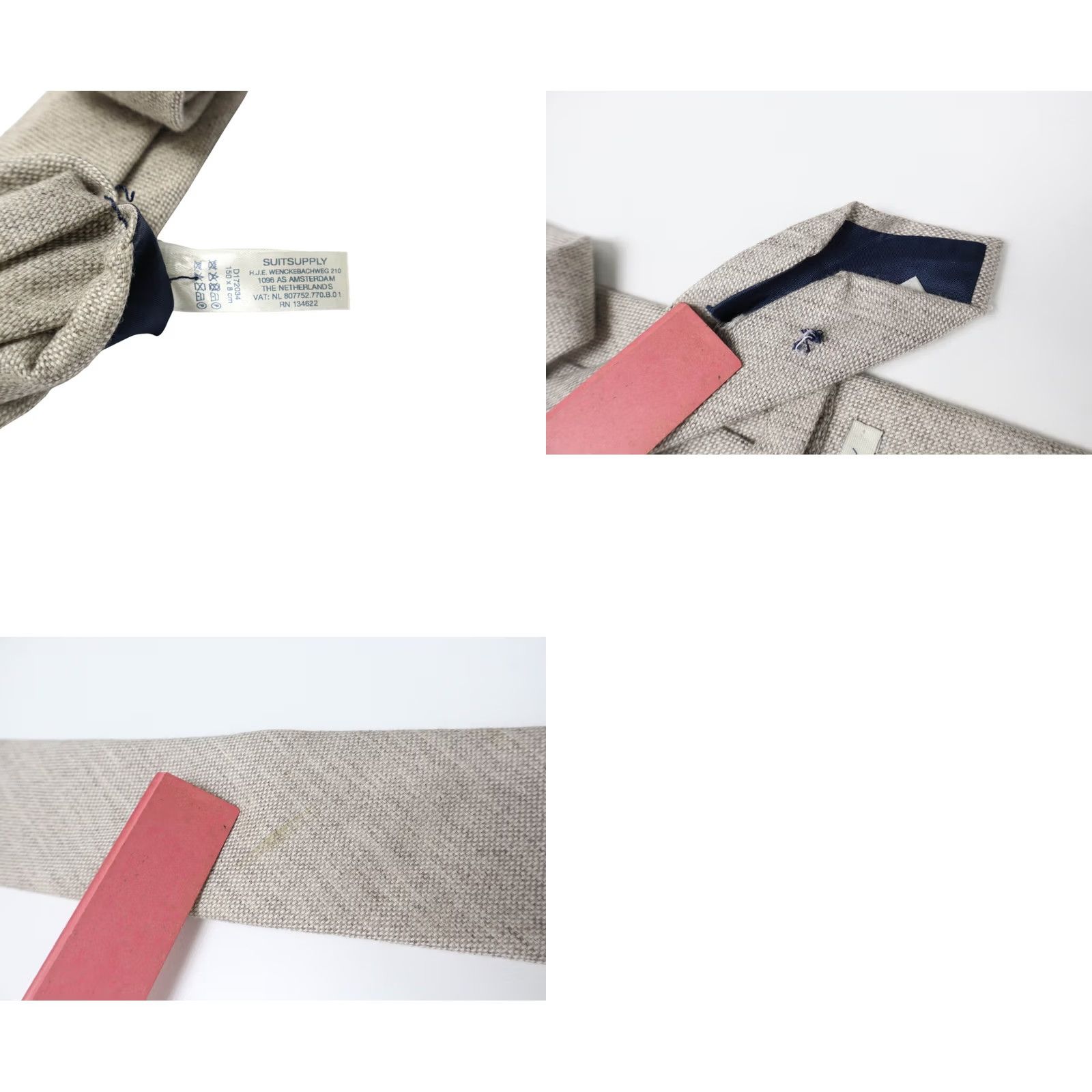 Suitsupply Suitsupply Tie Men’s 150 x 8 CM Wool & Silk Pointed Classic Beige Melange Tie Adults Regular Size Beig e Melange Size ONE SIZE - 8 Thumbnail