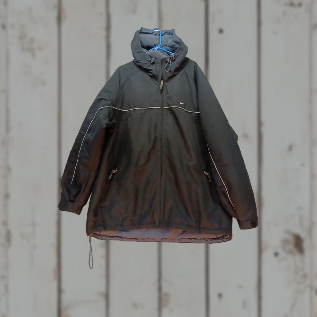 Nike VINTAGE Nike Jacket Coat Parka Hooded Mens 2XL Tall Black Fleece Lined Full Zip Sports Size US XXL / EU 58 / 5 - 1 Thumbnail