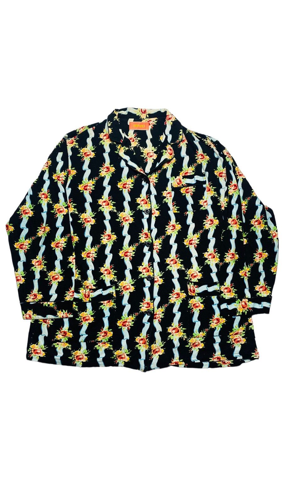 Japanese Brand × Kenzo 1980s Kenzo Homme - Iconic Floral Pajama Shirt Size US M / EU 48-50 / 2 - 4 Thumbnail