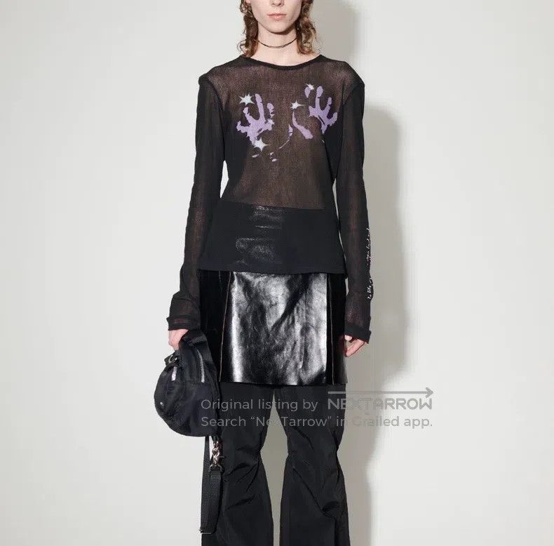 Our Legacy Our Legacy Transparent mesh knit long-sleeve T-shirt with Size XS / US 0-2 / IT 36-38 - 2 Thumbnail