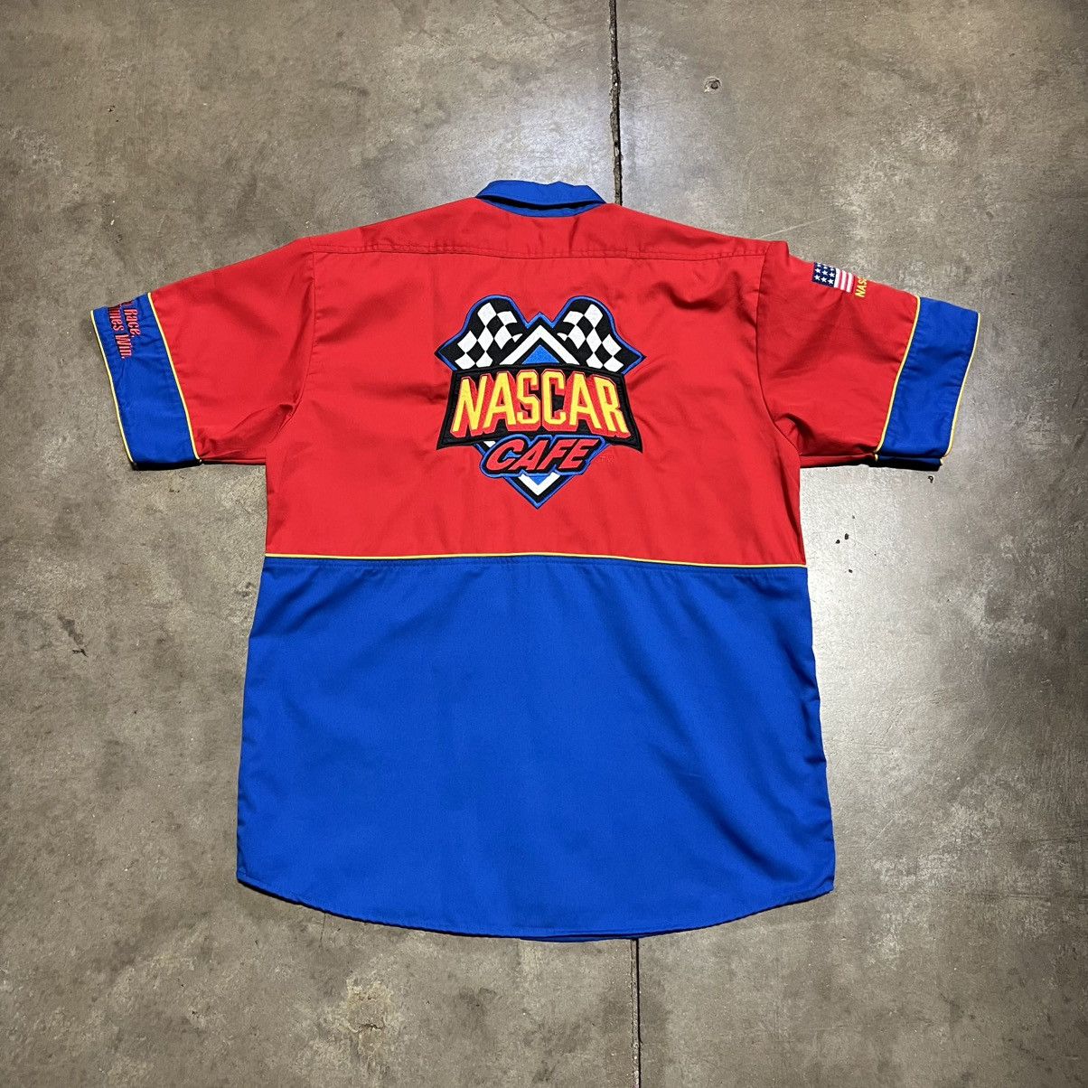 Other Vintage NASCAR Cafe Short Sleeve Button Up Logo Pit Crew Y2K Size US L / EU 52-54 / 3 - 9 Thumbnail