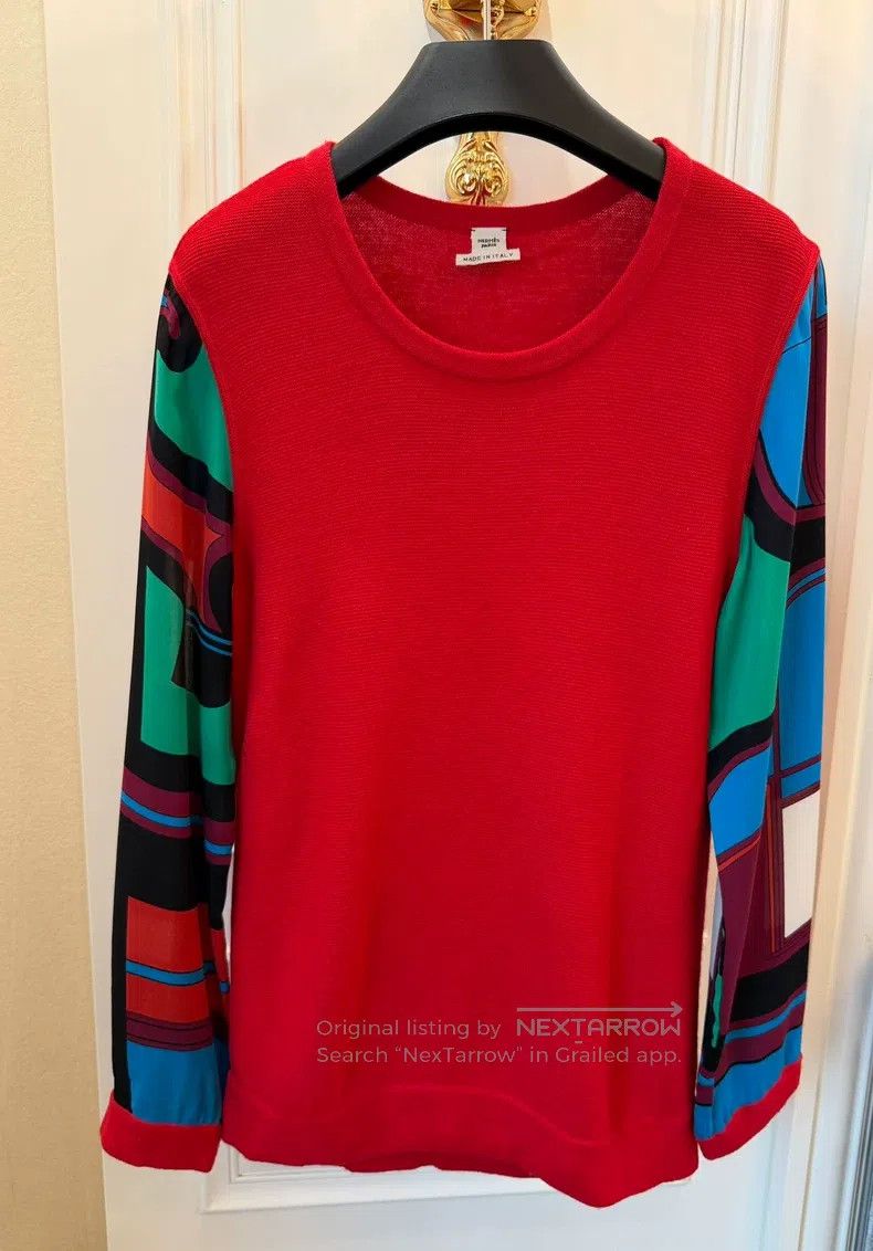 Hermes Hermes Red Patchwork Long Sleeve Knit Sweater Size XS / US 0-2 / IT 36-38 - 1 Thumbnail