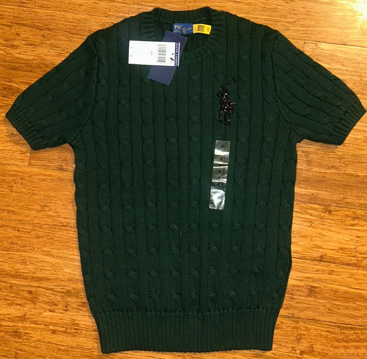 Polo Ralph Lauren Polo Ralph Lauren Short Sleeve Cable Knit Sweater Bead Pony Size S / US 4 / IT 40 - 1 Thumbnail