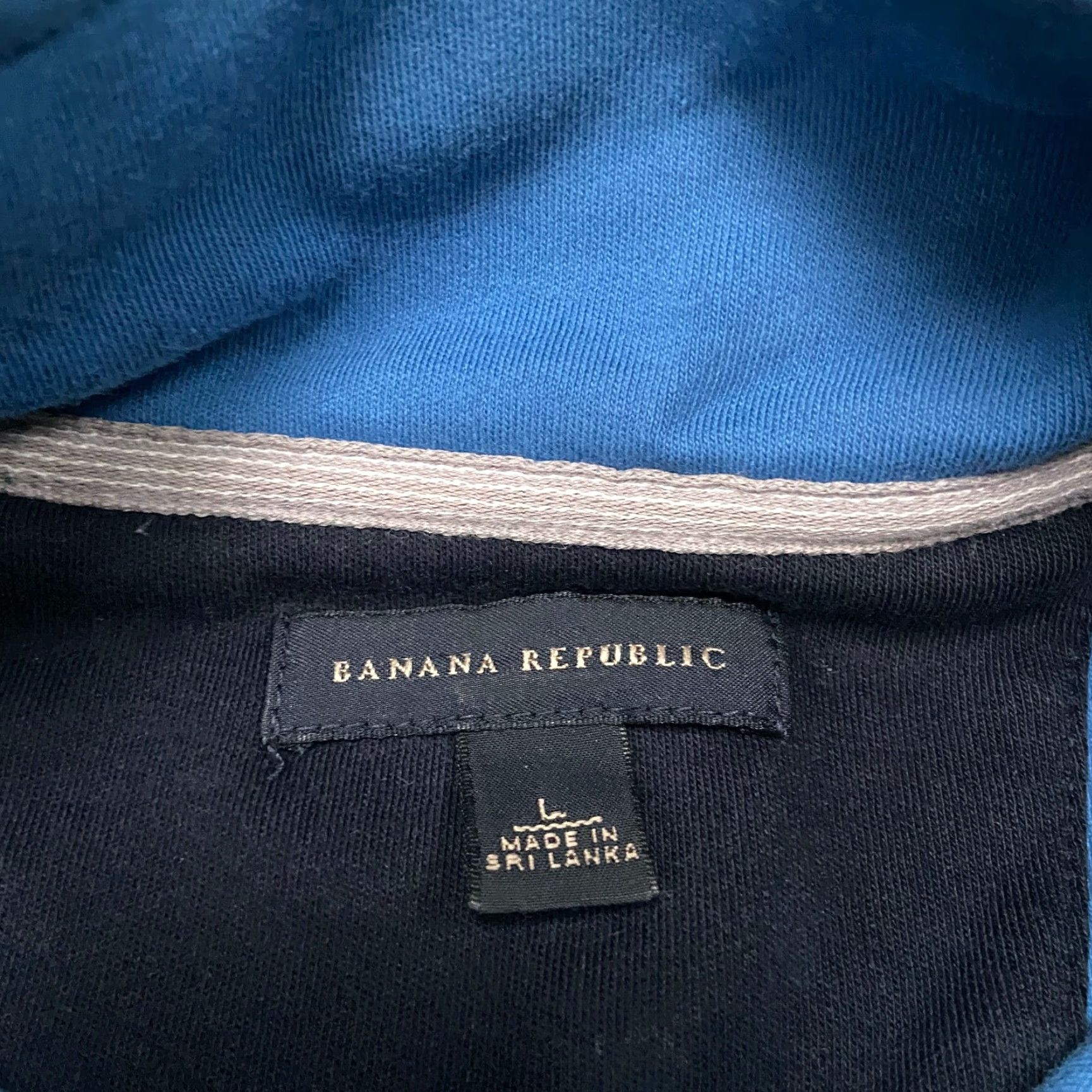 Banana Republic Banana Republic Sweater Mens Large Blue Mock Neck Long Sleeve 1/4 Snap Pullover Cotton Size US L / EU 52-54 / 3 - 4 Thumbnail