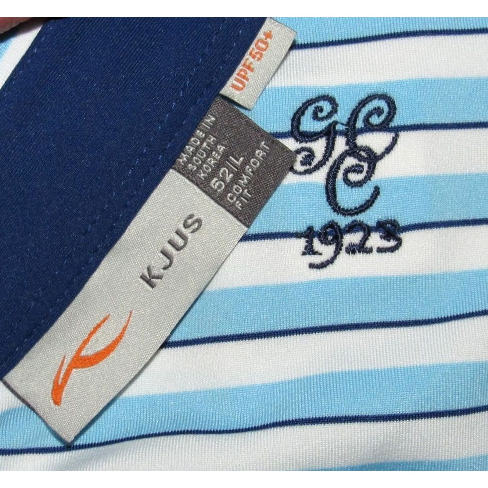 KJUS KJUS Striped Short Sleeve Polo Shirt Greenville Country Club North Carolina L Blue Mens Size US L / EU 52-54 / 3 - 4 Thumbnail