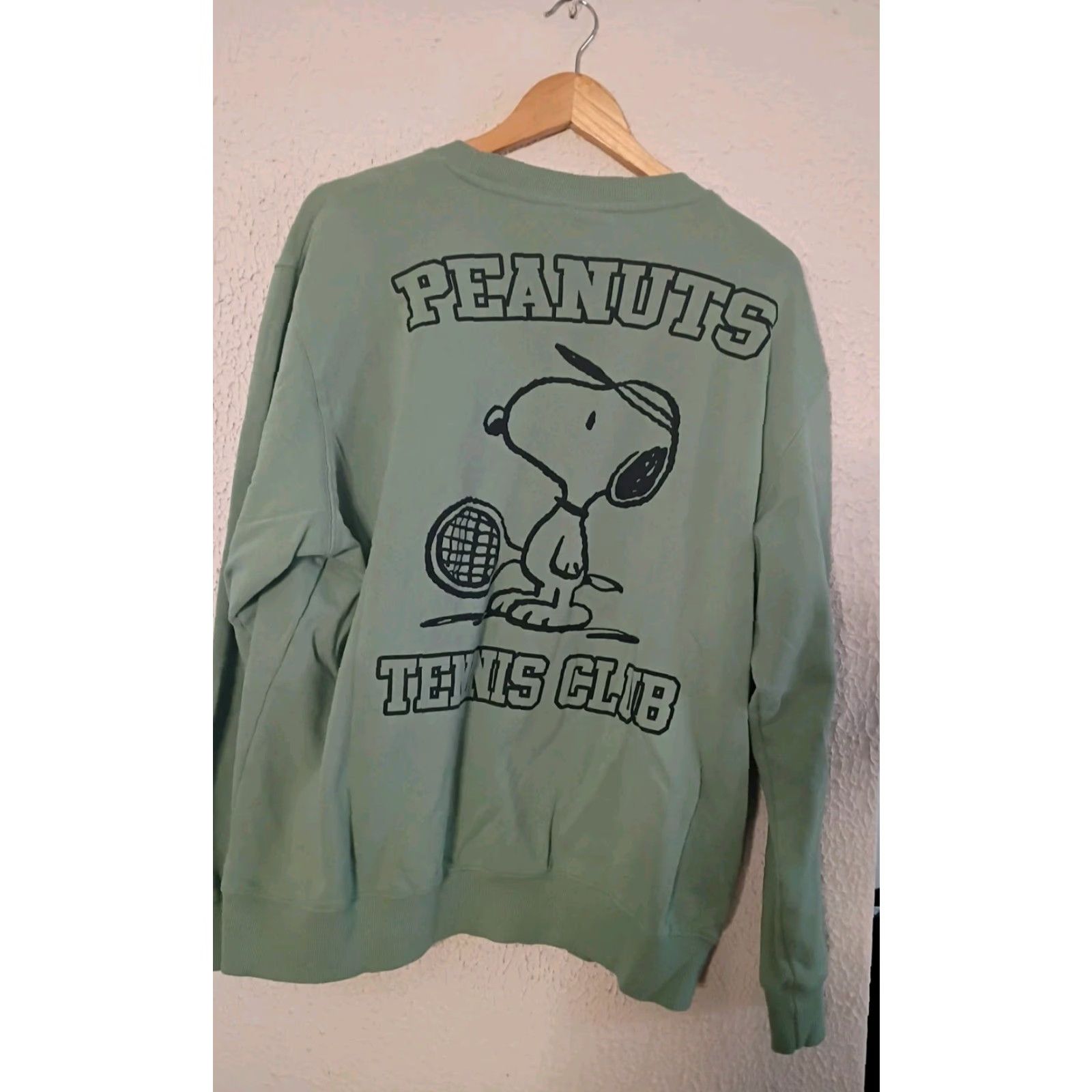 Peanuts VINTAGE Peanuts Snoopy Tennis Club Sweatshirt Shirt Mens 2XL Green Pullover Cartoon Sports Size US XXL / EU 58 / 5 - 2 Thumbnail