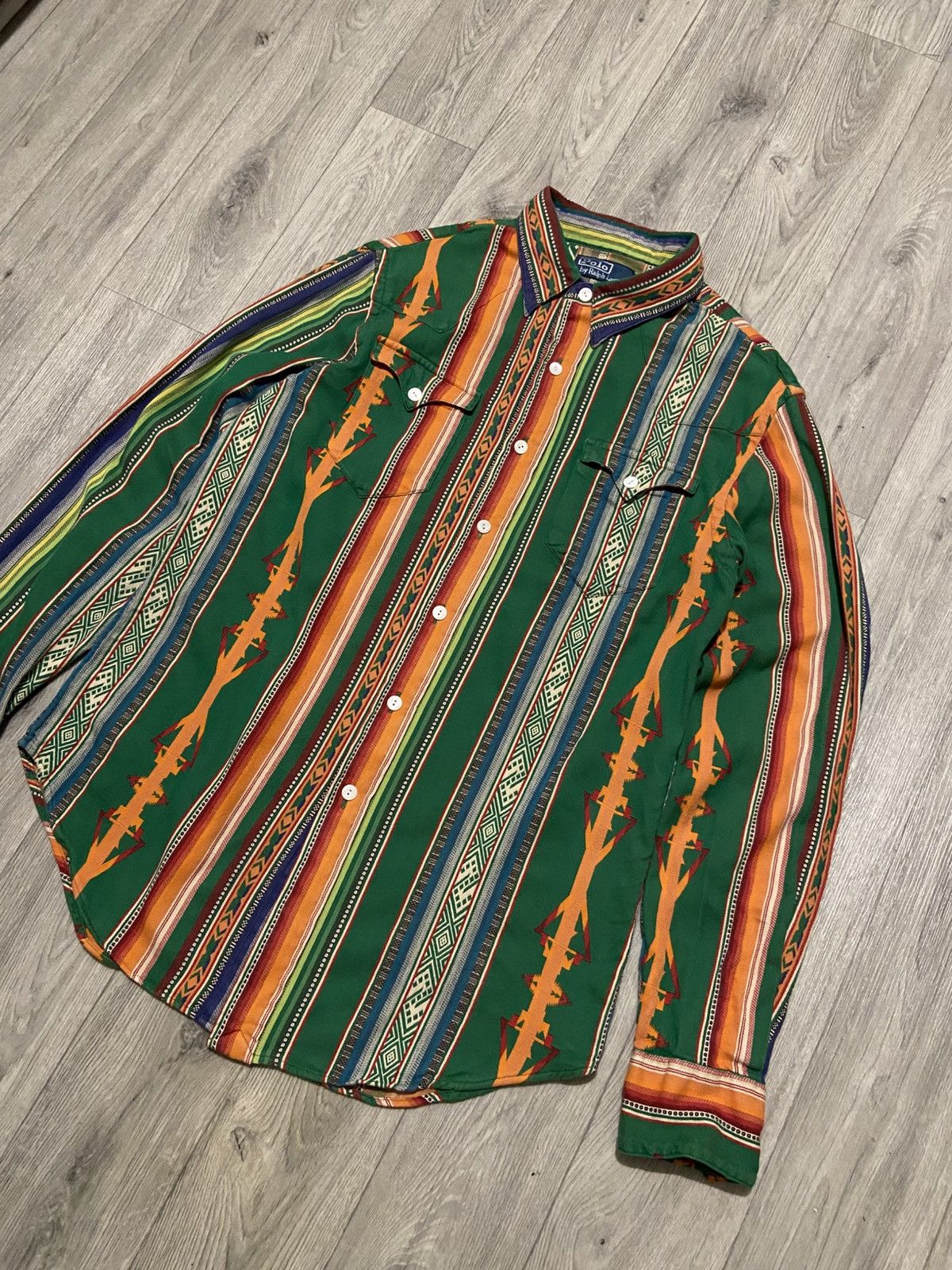 Polo Ralph Lauren Polo Ralph Lauren Vintage SouthWestern Aztec Button Up Shirt Size US M / EU 48-50 / 2 - 3 Thumbnail