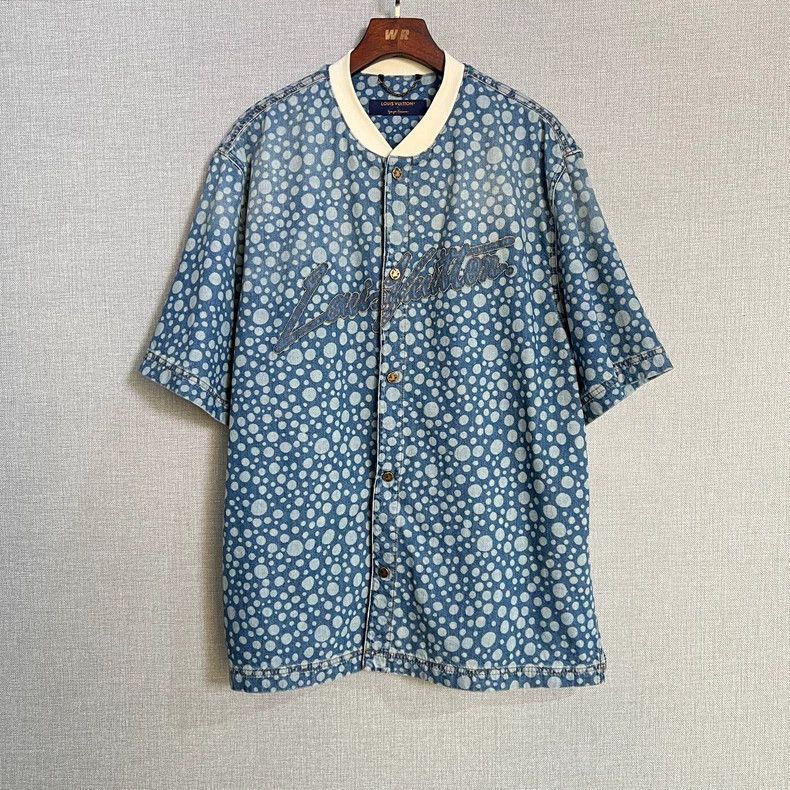 Louis Vuitton Louis Vuitton Embroidered Denim Baseball Shirt- DMC Size US L / EU 52-54 / 3 - 1 Thumbnail