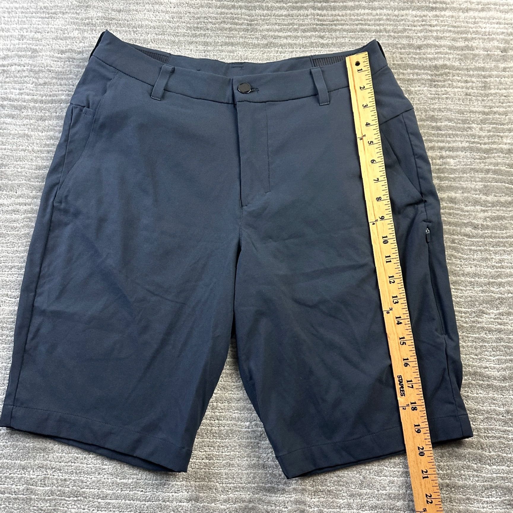 Lululemon Lululemon Shorts Mens 31 Blue ABC Commission Golf 10" Chino Regular Belt Loops Pockets Nylon Spandex Front Flat Button Logo Size US 31 - 7 Thumbnail