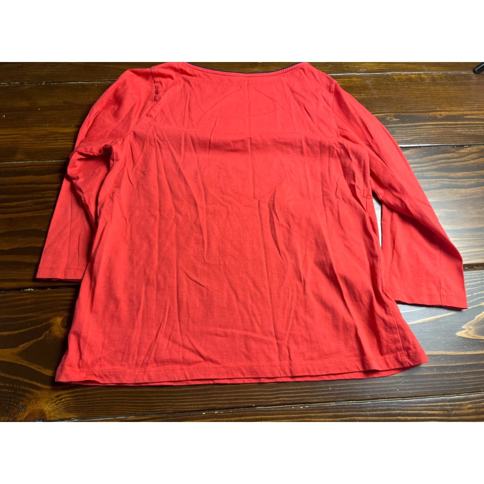 Lands' End Lands' End Shirt Womens Size Medium Red 3/4Sleeve T-Shirt Casual Modern Basic Regular Fit Mens Womens Girls Size M / US 6-8 / IT 42-44 - 2 Thumbnail