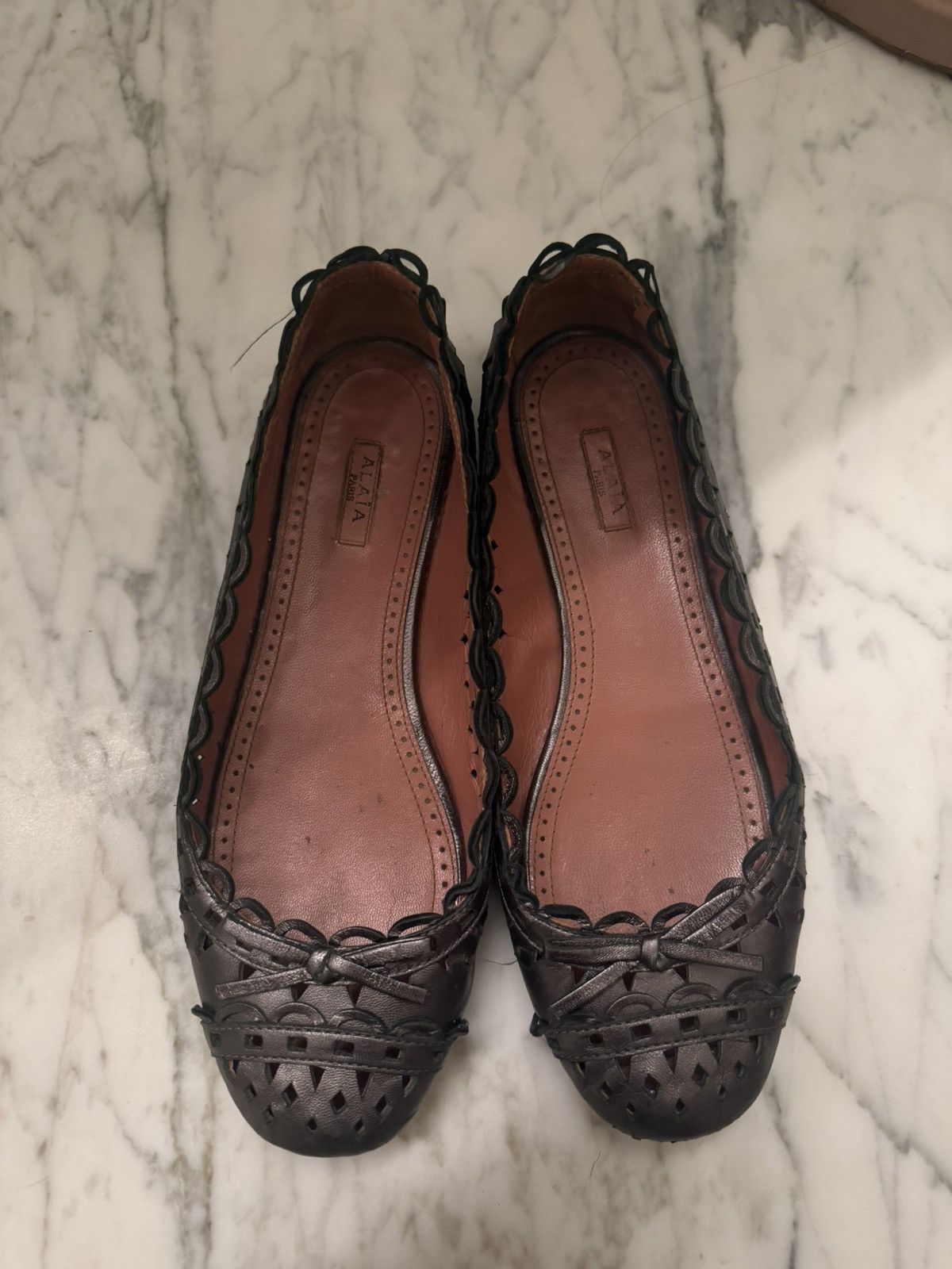 Alaia Alaia metallic gray / silver flats Size US 7 / IT 37 - 2 Thumbnail