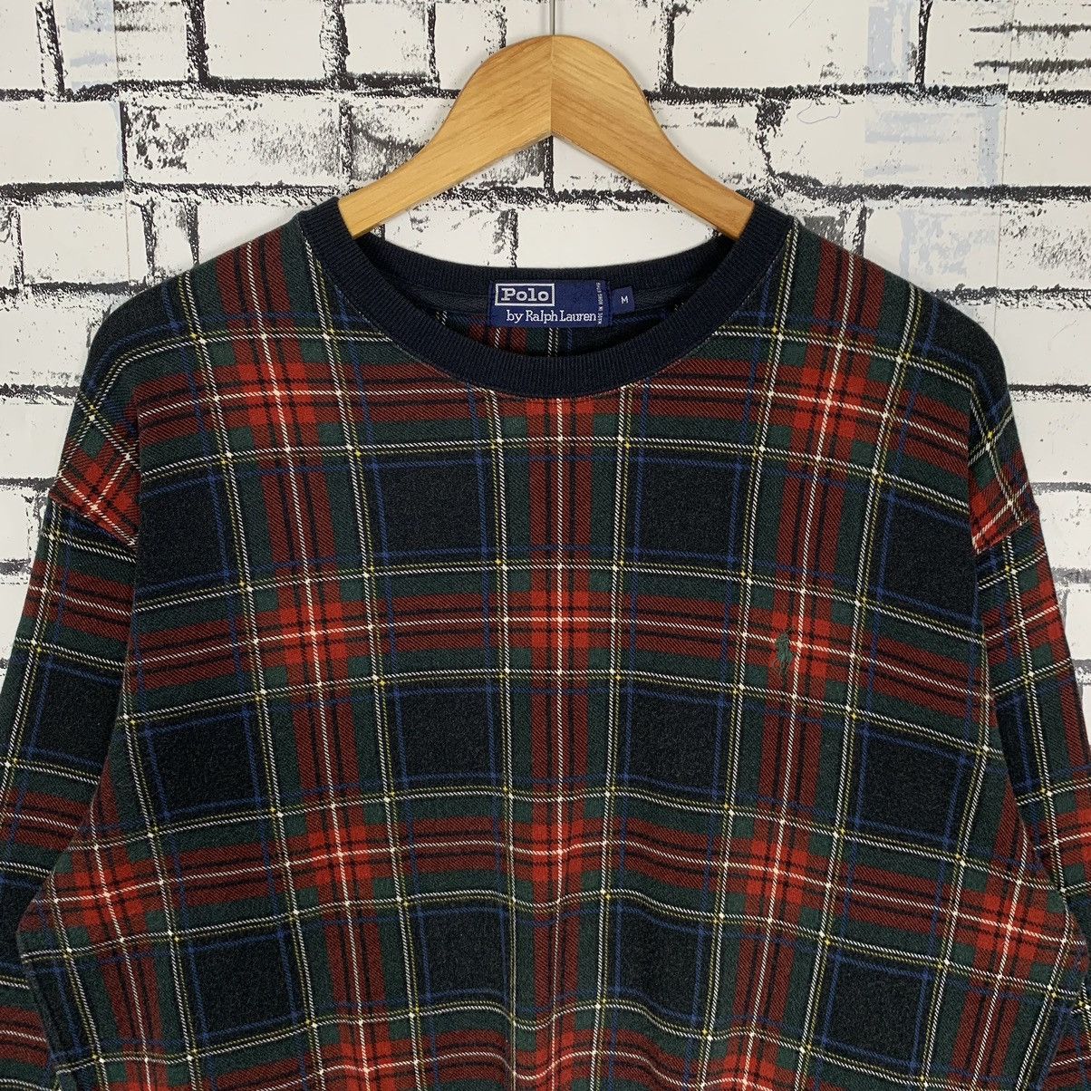 Polo Ralph Lauren × Vintage Polo by Ralph Lauren Tartan Checkered Sweatshirt Crewneck Size US M / EU 48-50 / 2 - 2 Thumbnail