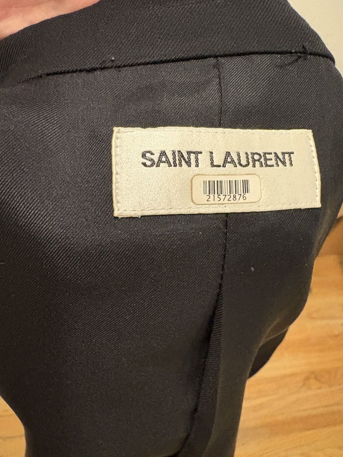 Saint Laurent Paris Saint Laurent Black Wool Blazer with Gold Embroidered Lapels Size 38R - 7 Thumbnail