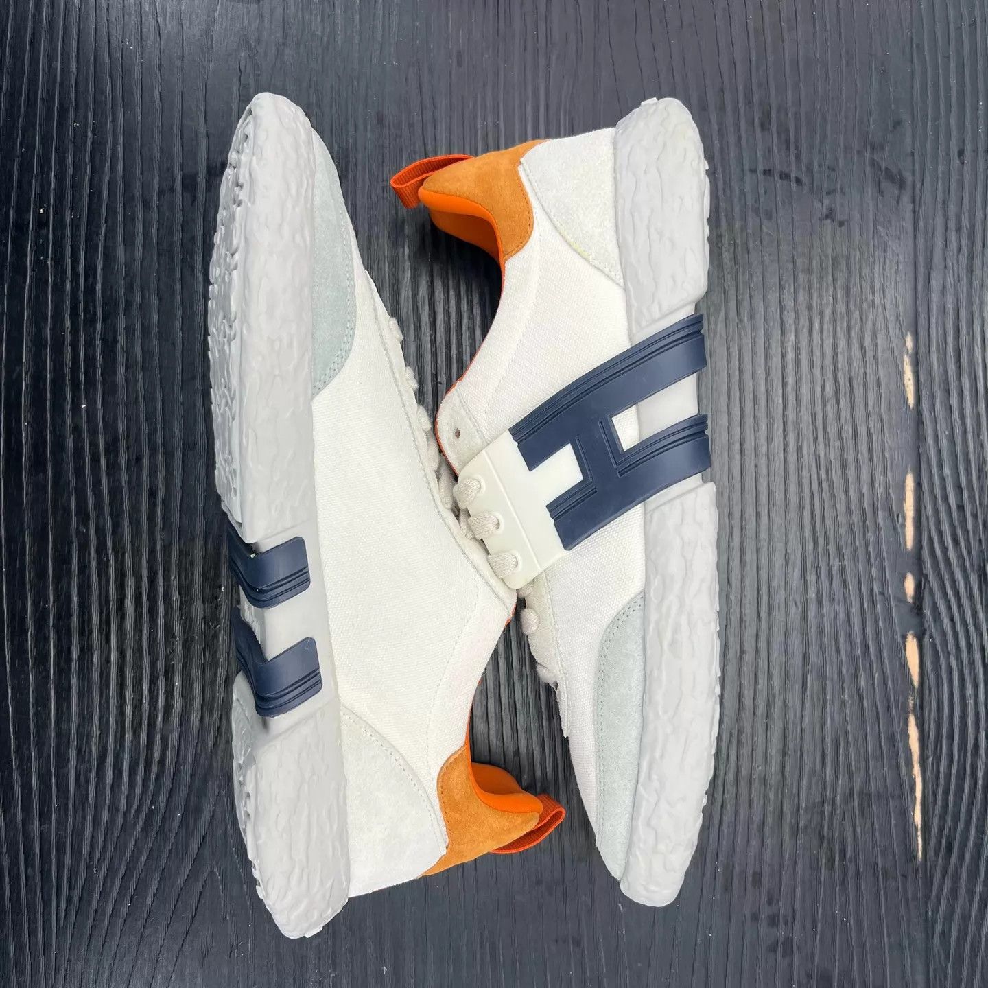 Hogan HOGAN White Orange Colorblock Sneakers US9 Worn Once Size US 9 / EU 42 - 4 Thumbnail