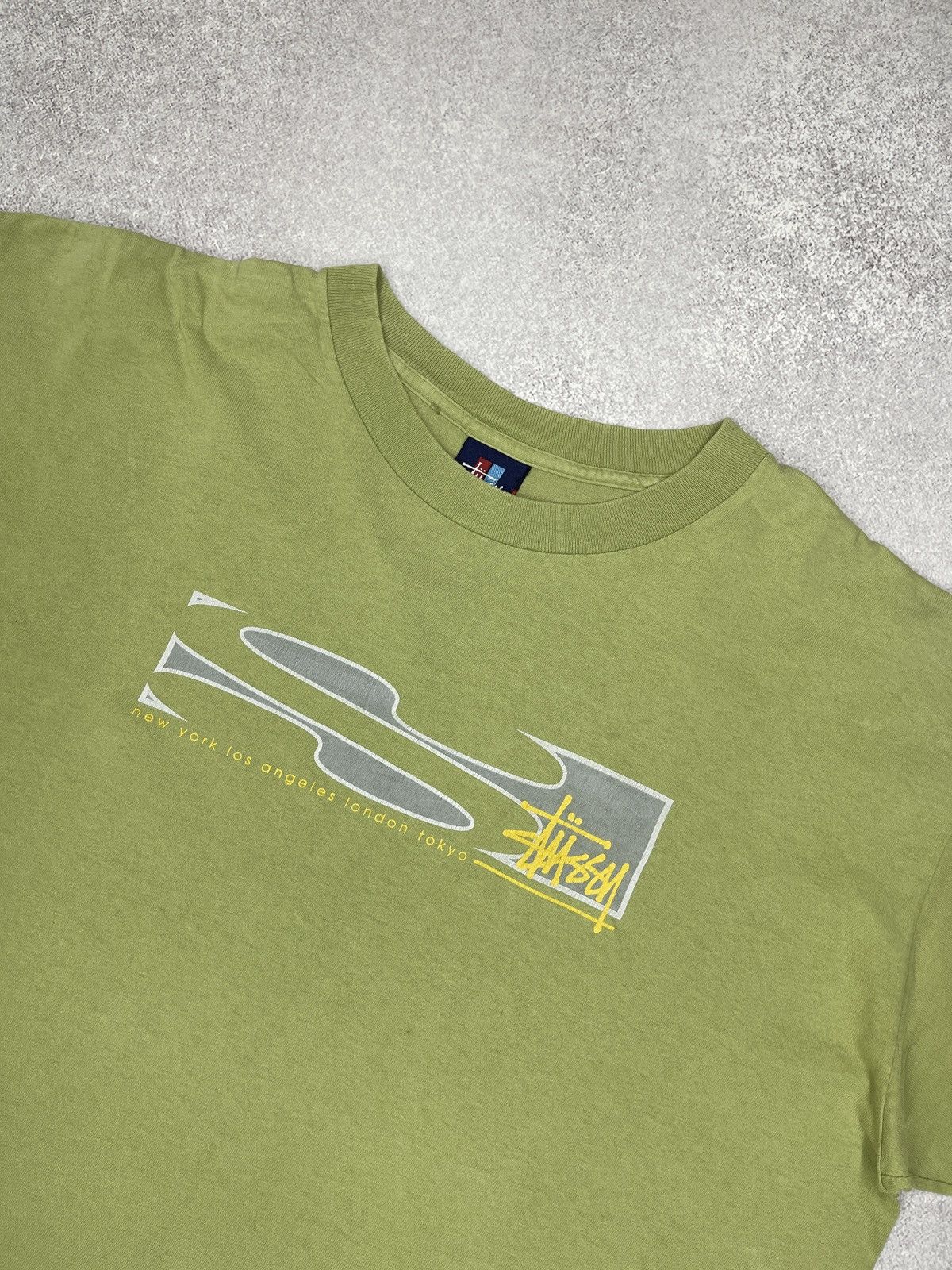Stussy Vintage Stussy 1996-98 T Shirt Big Logo Green Y2K Size XL Size US XL / EU 56 / 4 - 4 Thumbnail