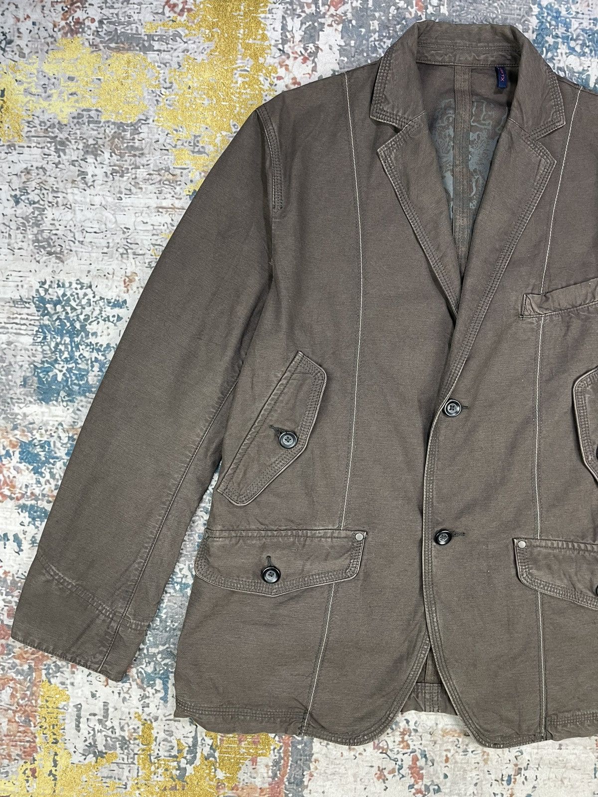 Japanese Brand Khaki Brown Multi Pocket Casual Jackets Size US XL / EU 56 / 4 - 2 Thumbnail