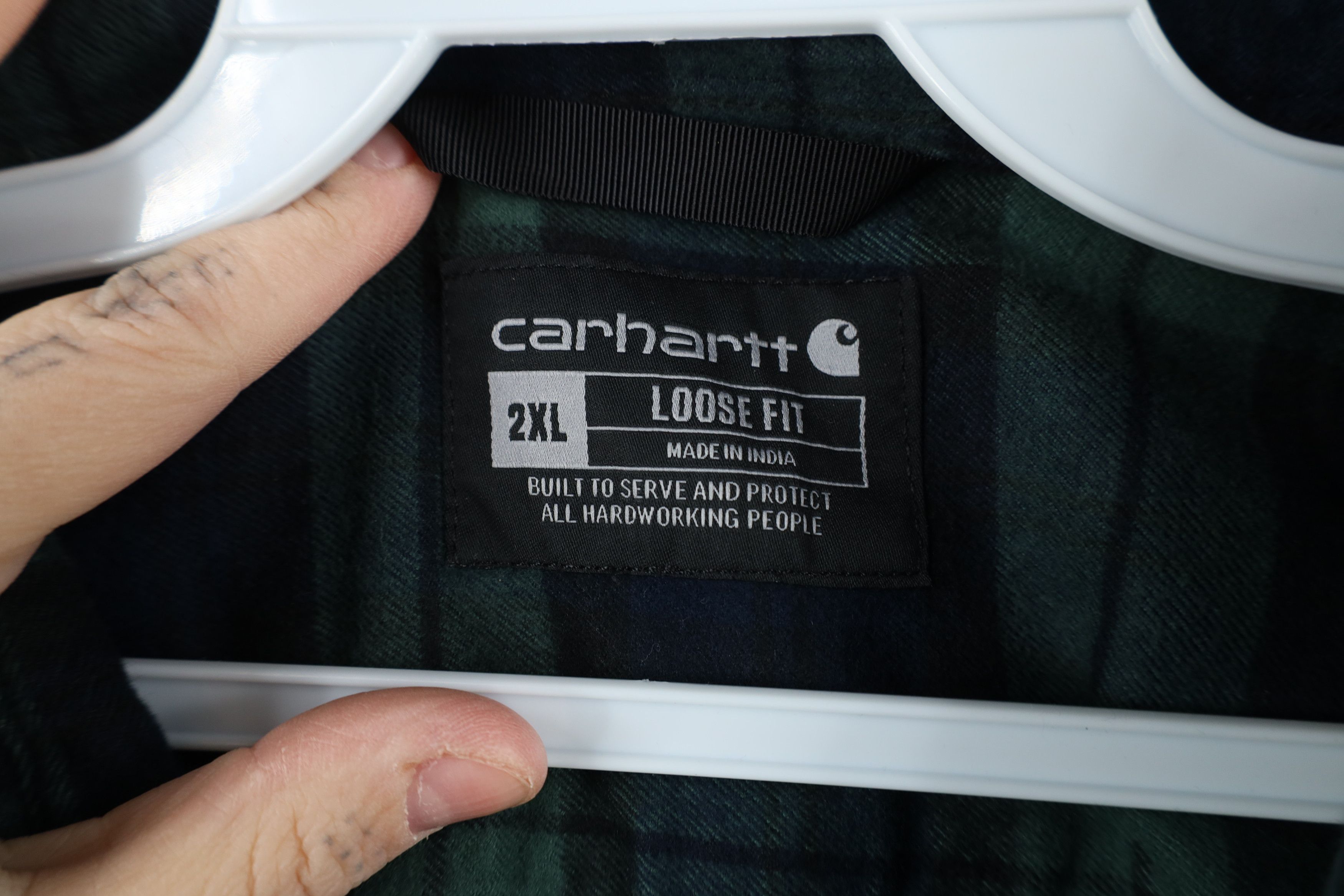 Carhartt × Vintage Vintage Y2K Carhartt Flannel Button Shirt Jacket Jac Shirt Size US XXL / EU 58 / 5 - 7 Thumbnail