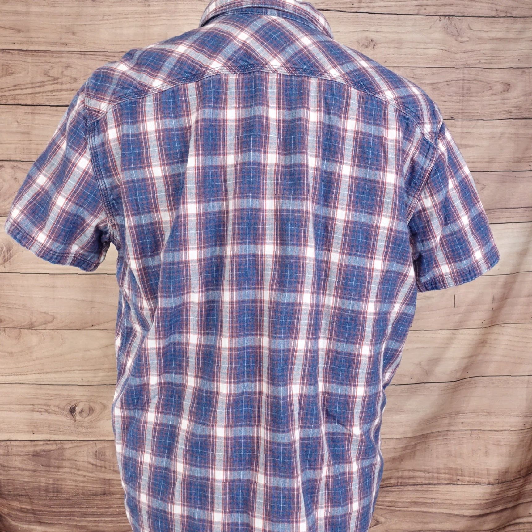 Gap GAP Plaid Button-Up Shirt Mens Size L Blue Short Sleeve 1969 Size US L / EU 52-54 / 3 - 4 Thumbnail