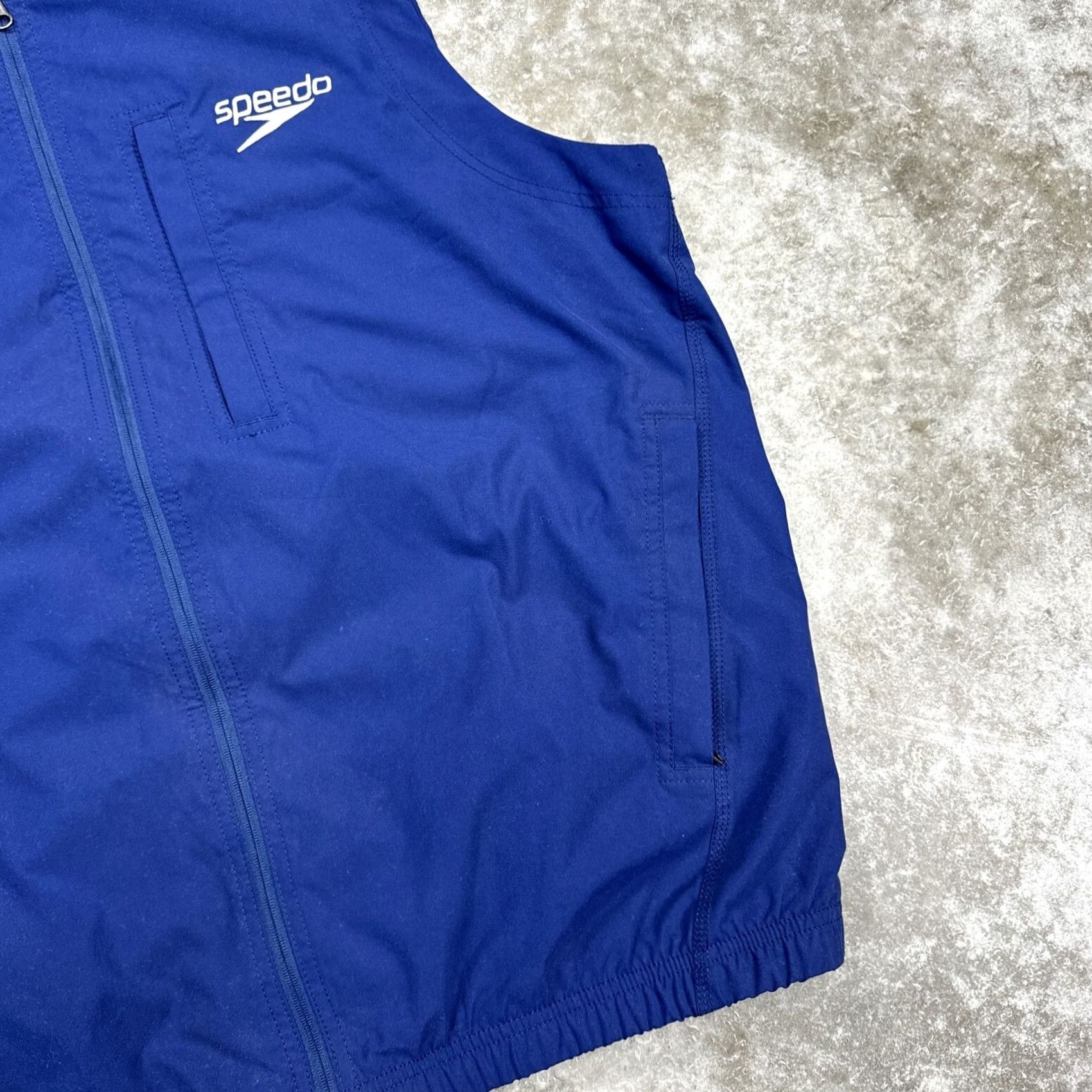 Speedo Speedo USA Vest Mens M Full Zip 3 Pockets Blue Lined Swimmer Olympics Flaws Size US M / EU 48-50 / 2 - 3 Thumbnail